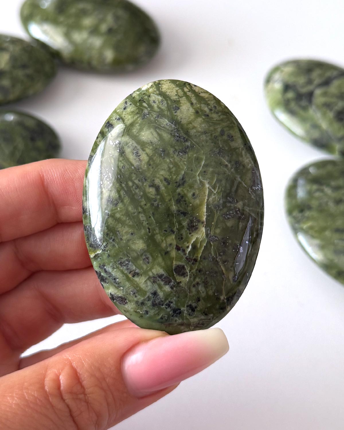 Jungle Serpentine Palm Stone