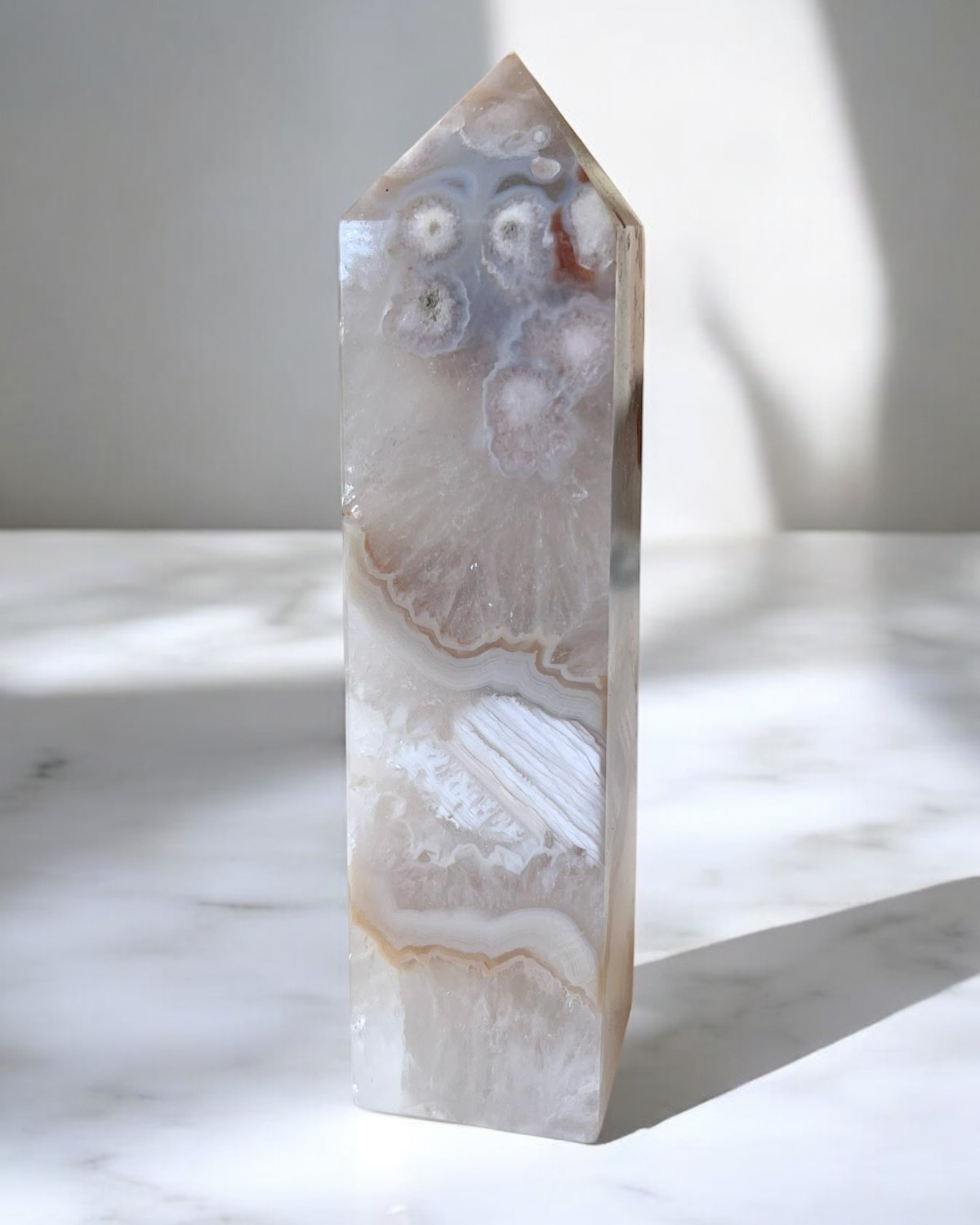 Banded Flower Agate Tower