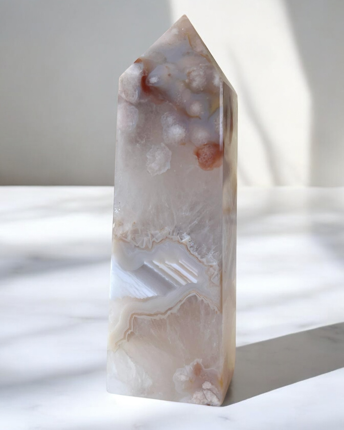 Banded Flower Agate Tower
