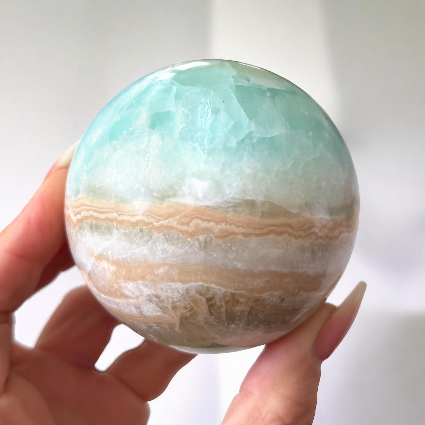 Caribbean Calcite Sphere 73mm