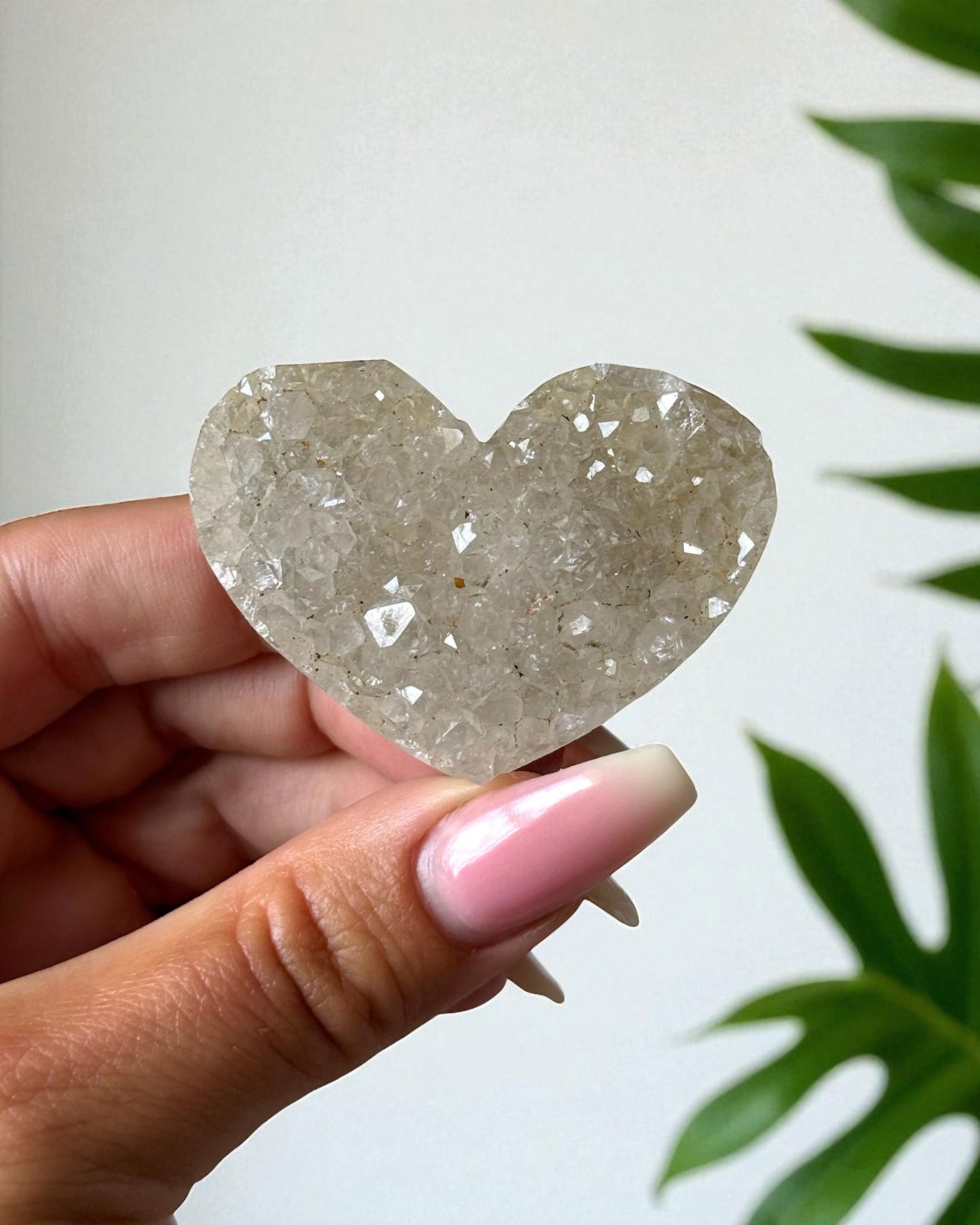White Amethyst Druzy Heart