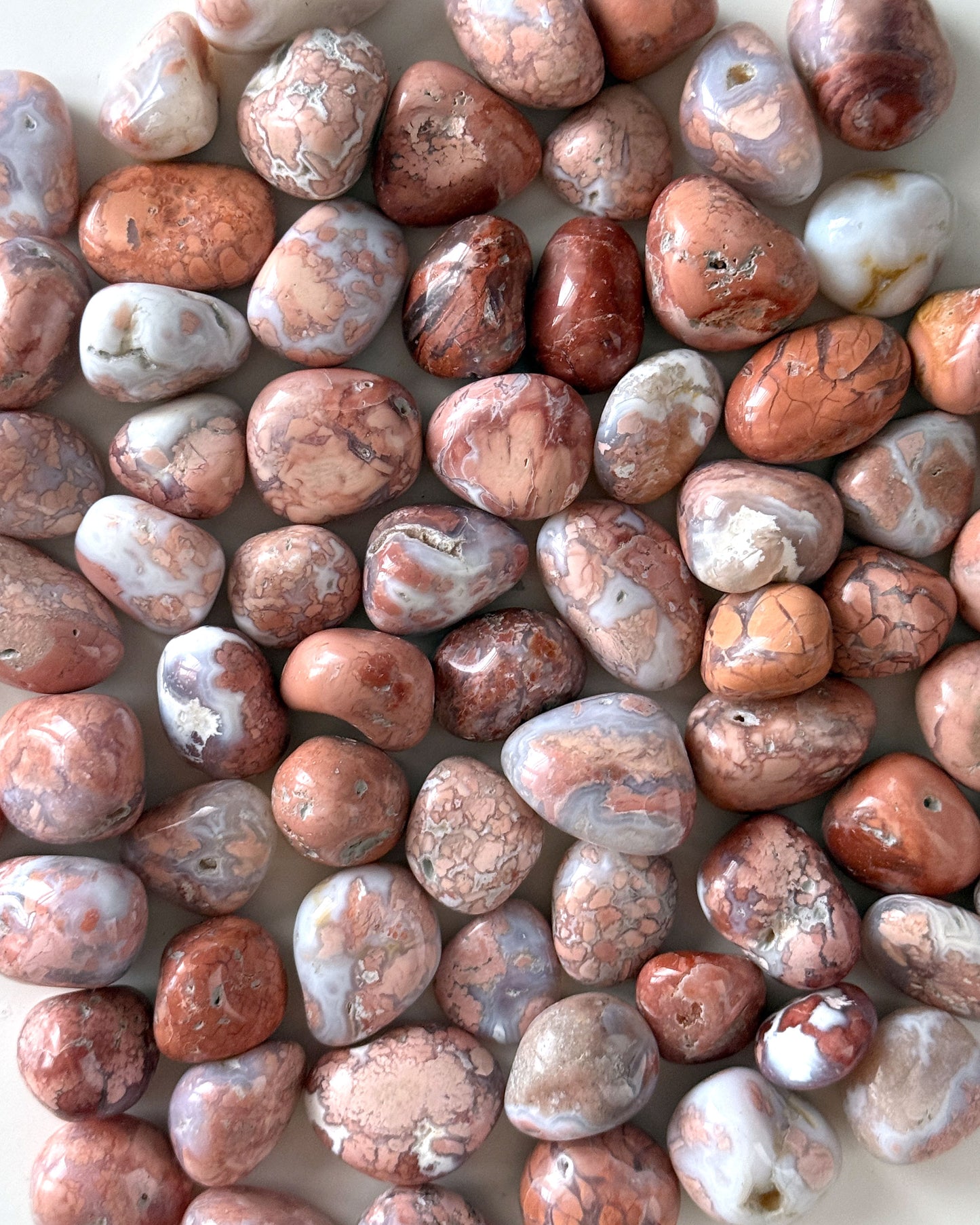 Pink Cotton Candy Agate Tumbled Stone