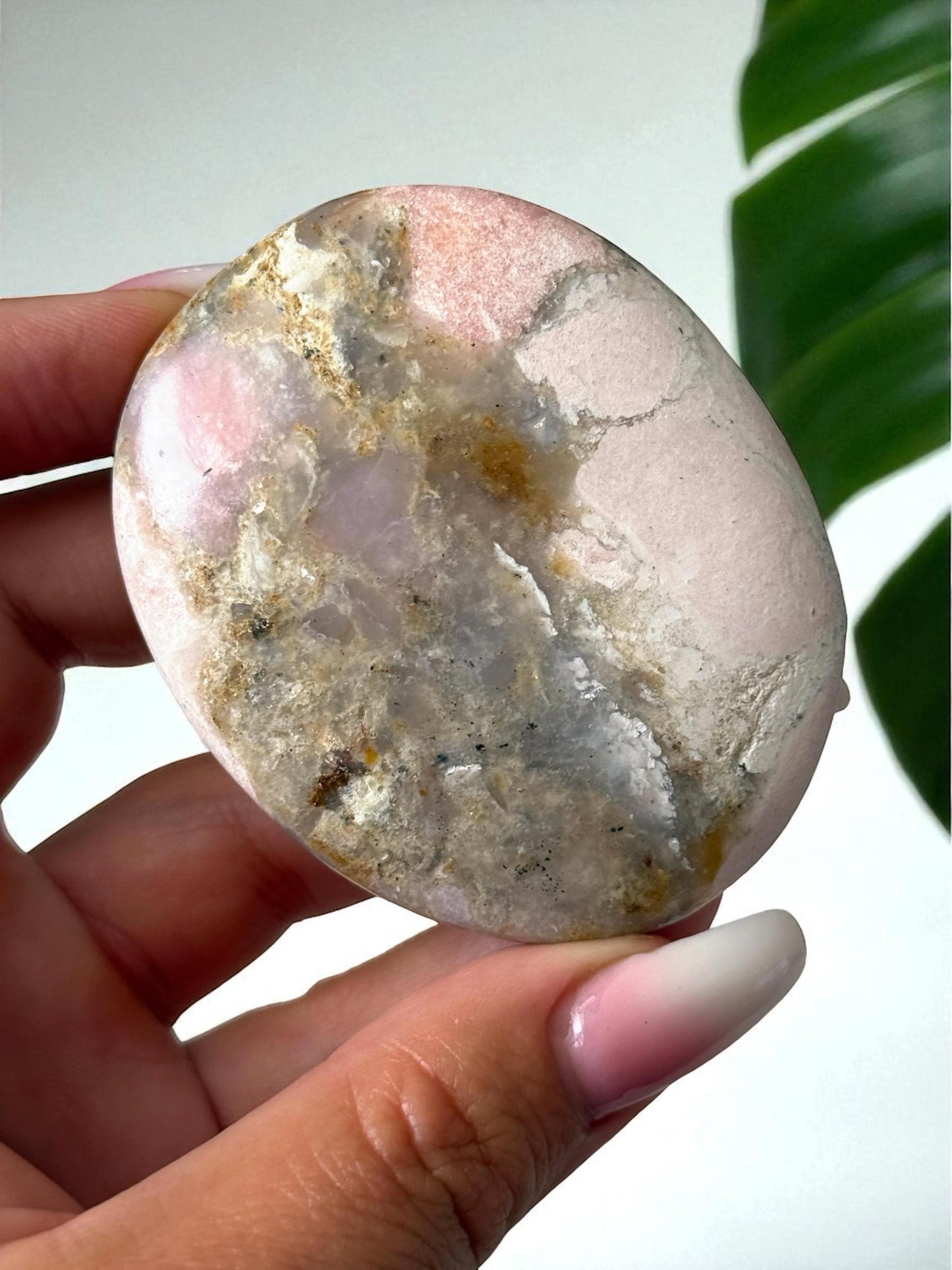 Pink Opal Palm Stone