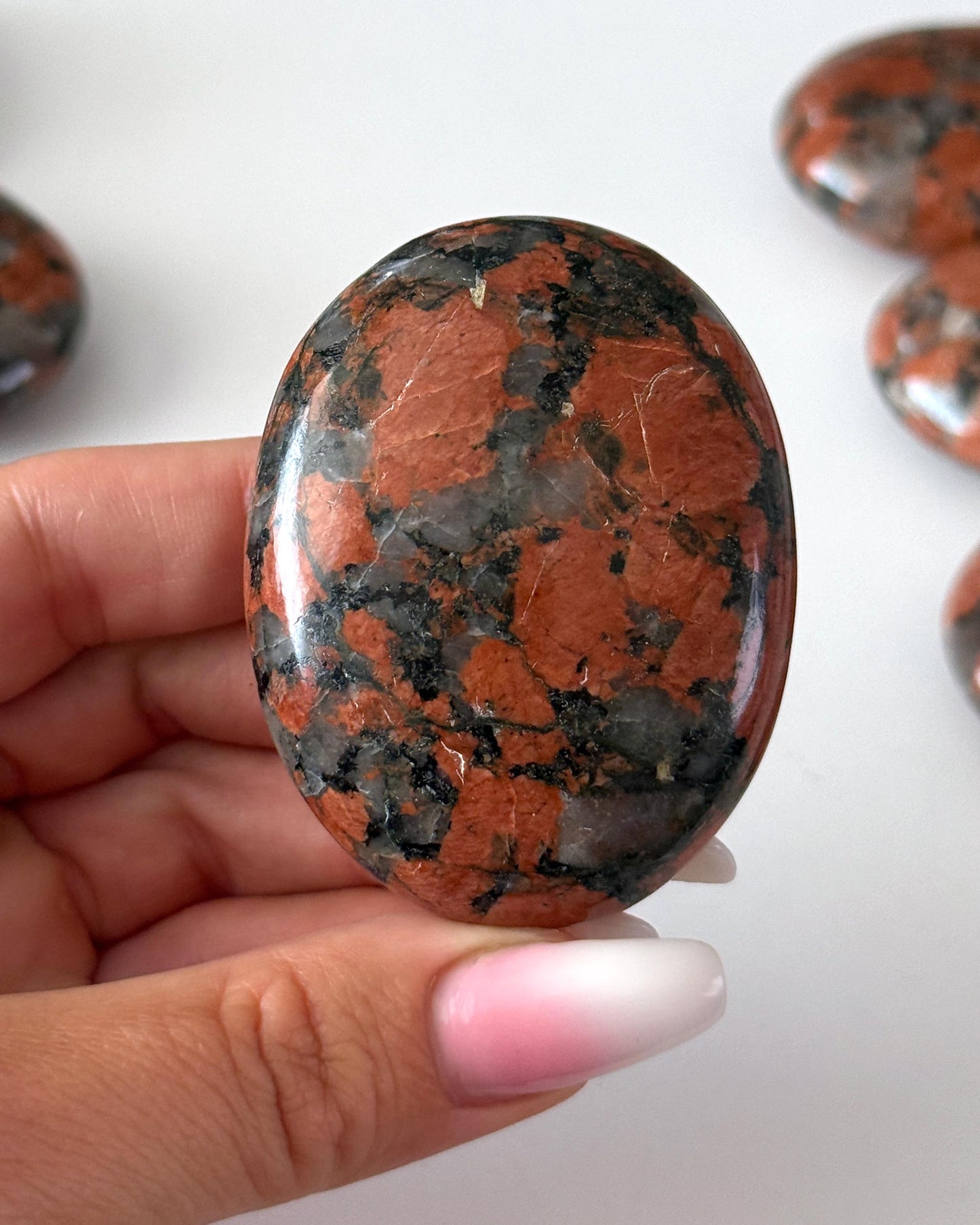 Plum Jasper Palm Stone