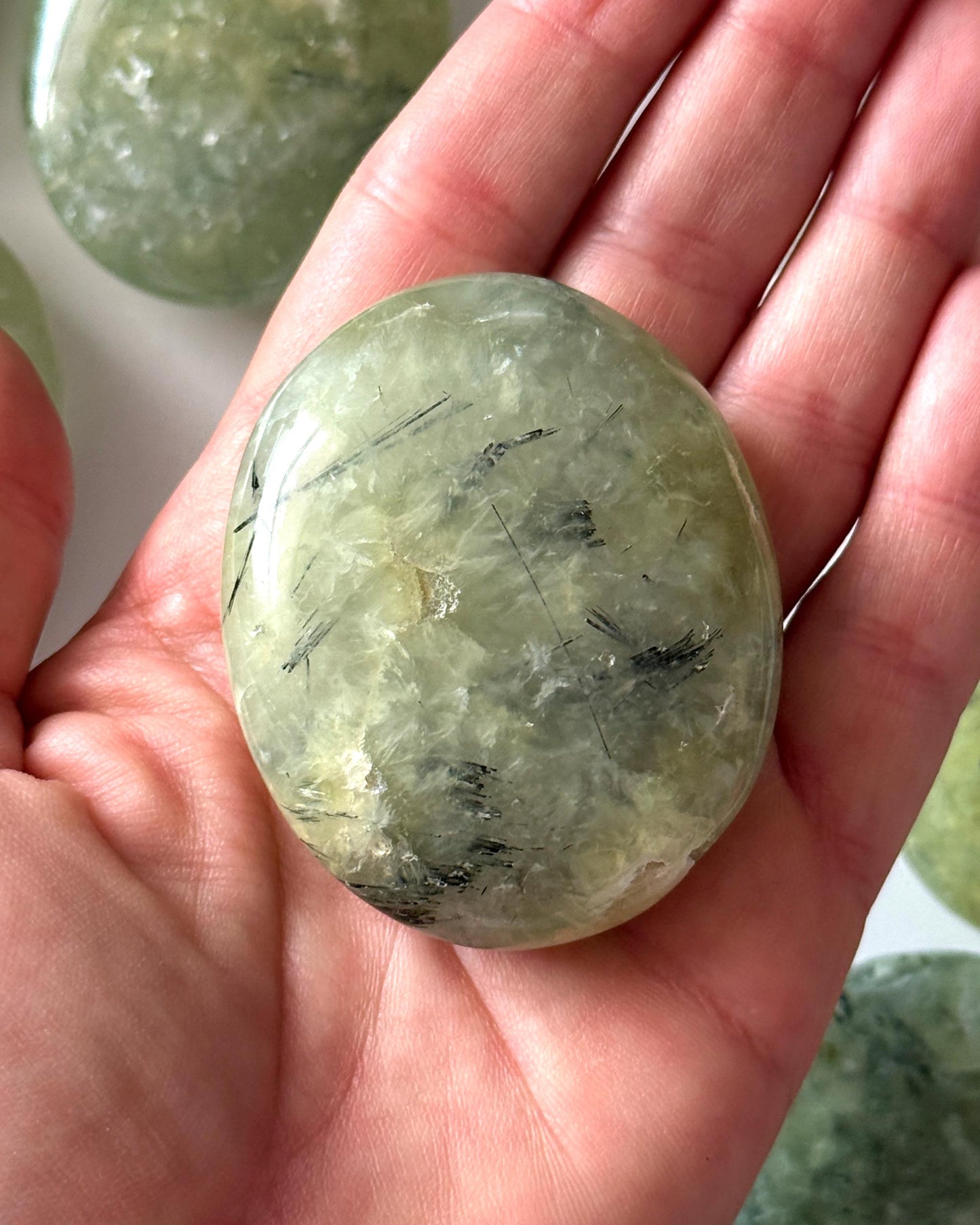 Prehnite Palm Stone
