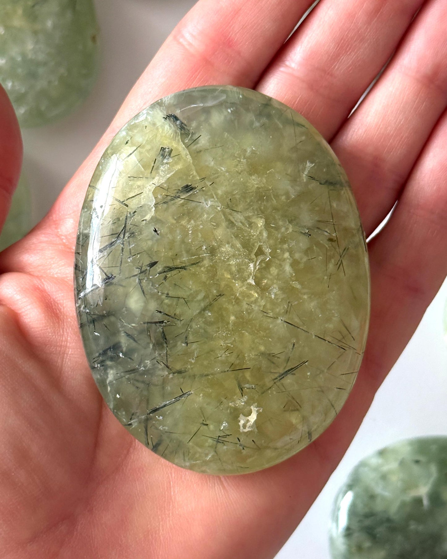 Prehnite Palm Stone