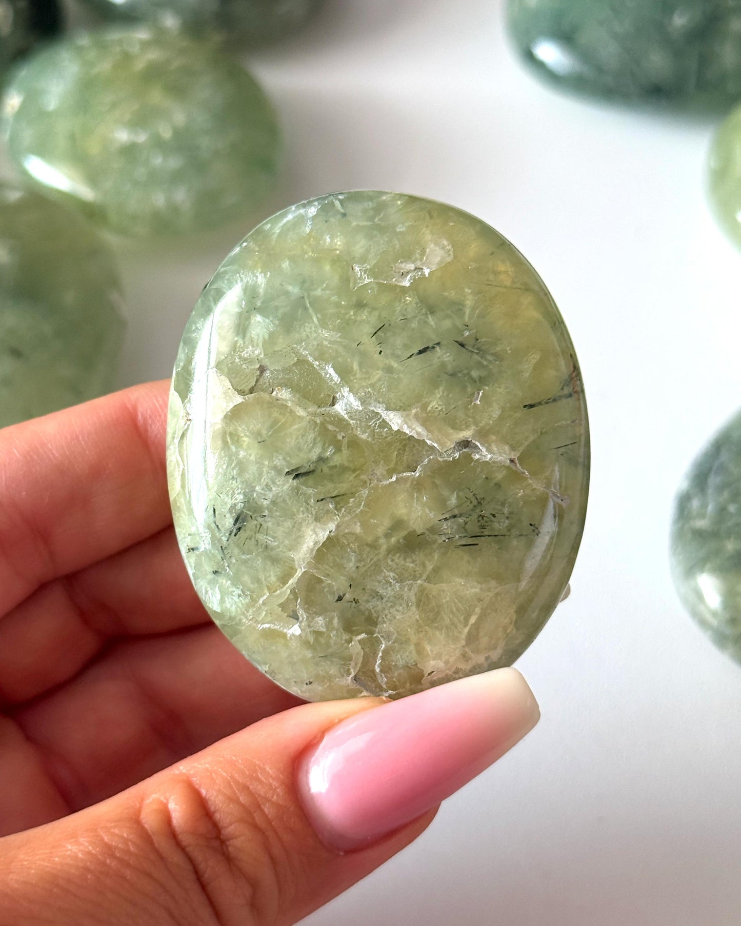 Prehnite Palm Stone