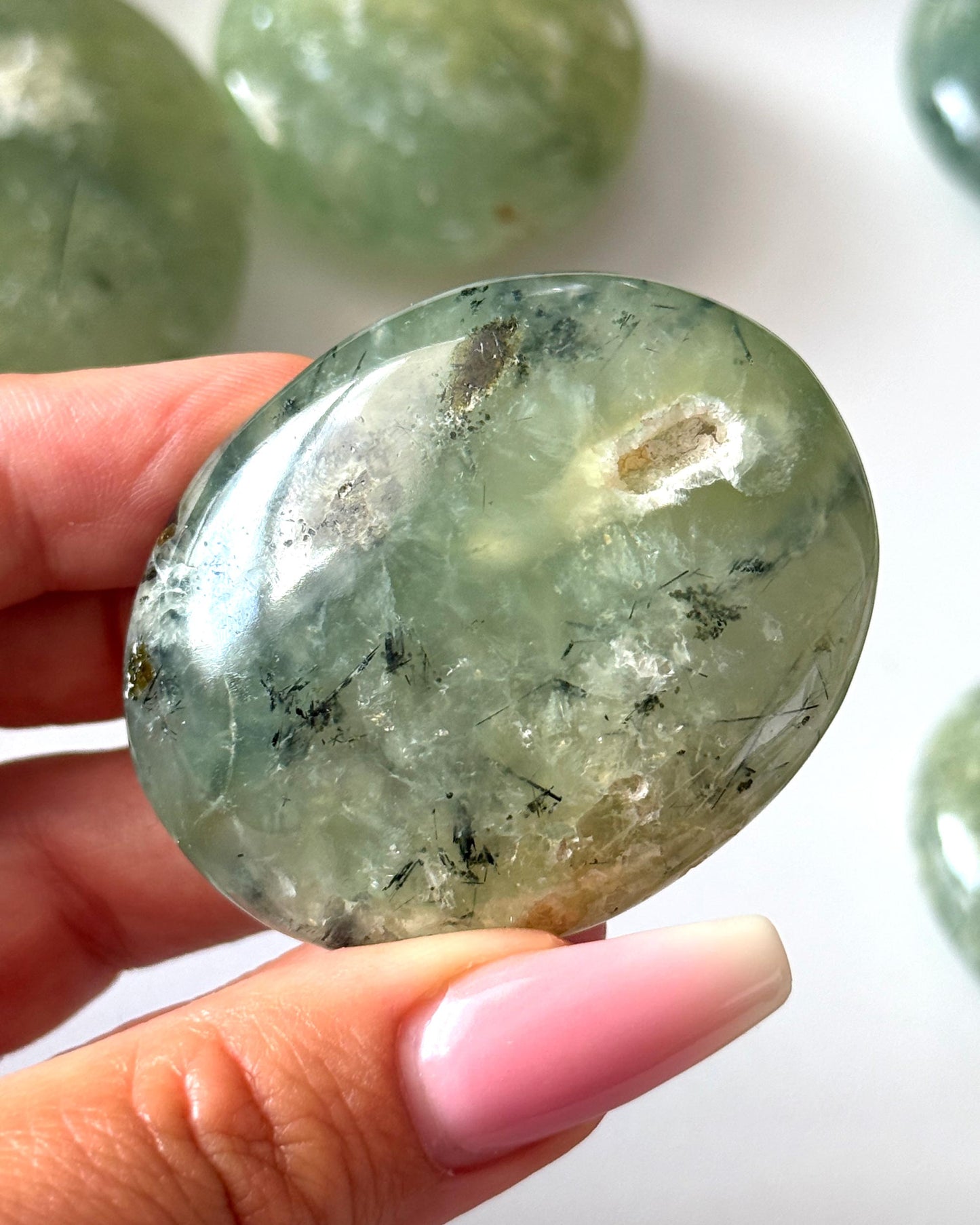 Prehnite Palm Stone