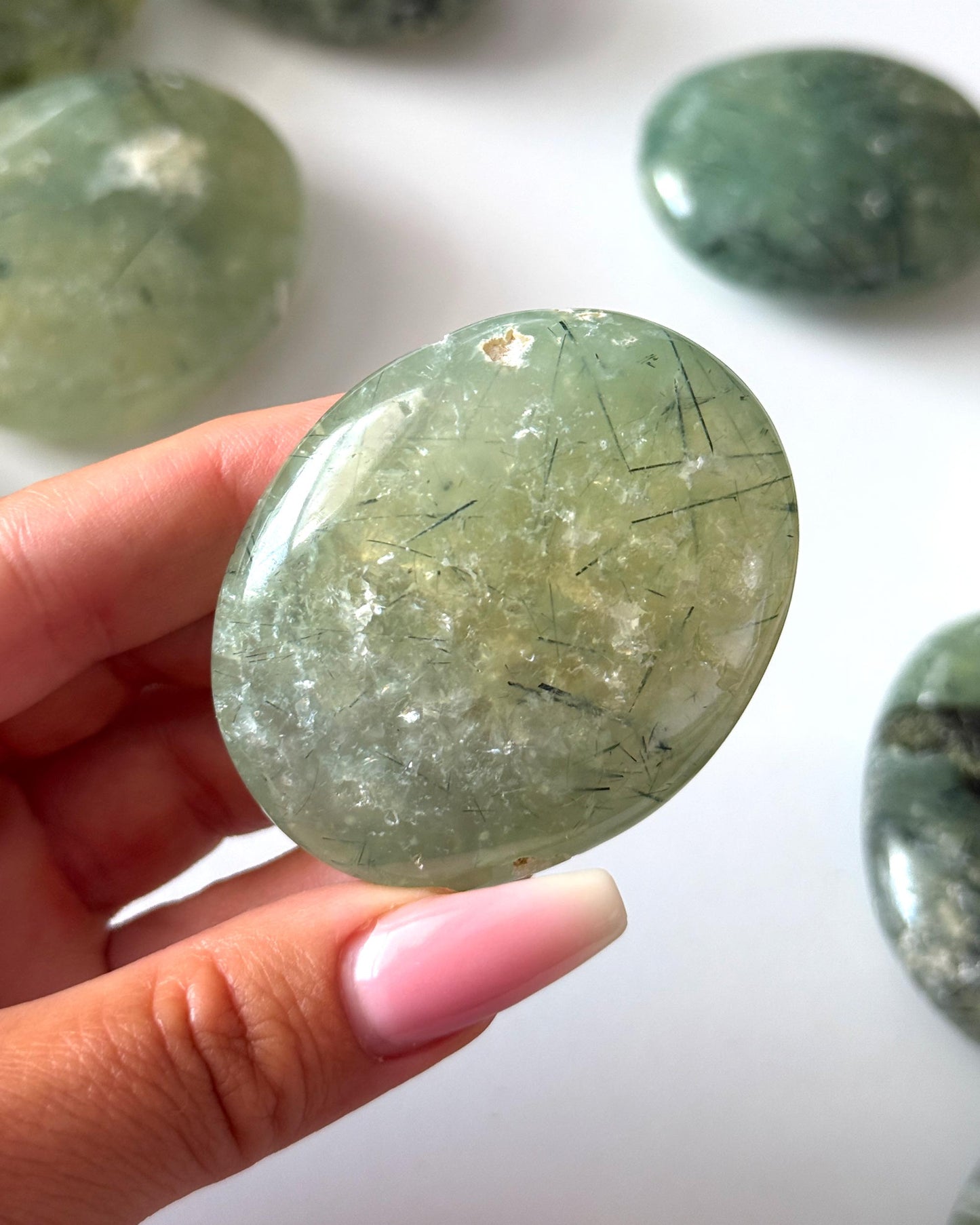 Prehnite Palm Stone