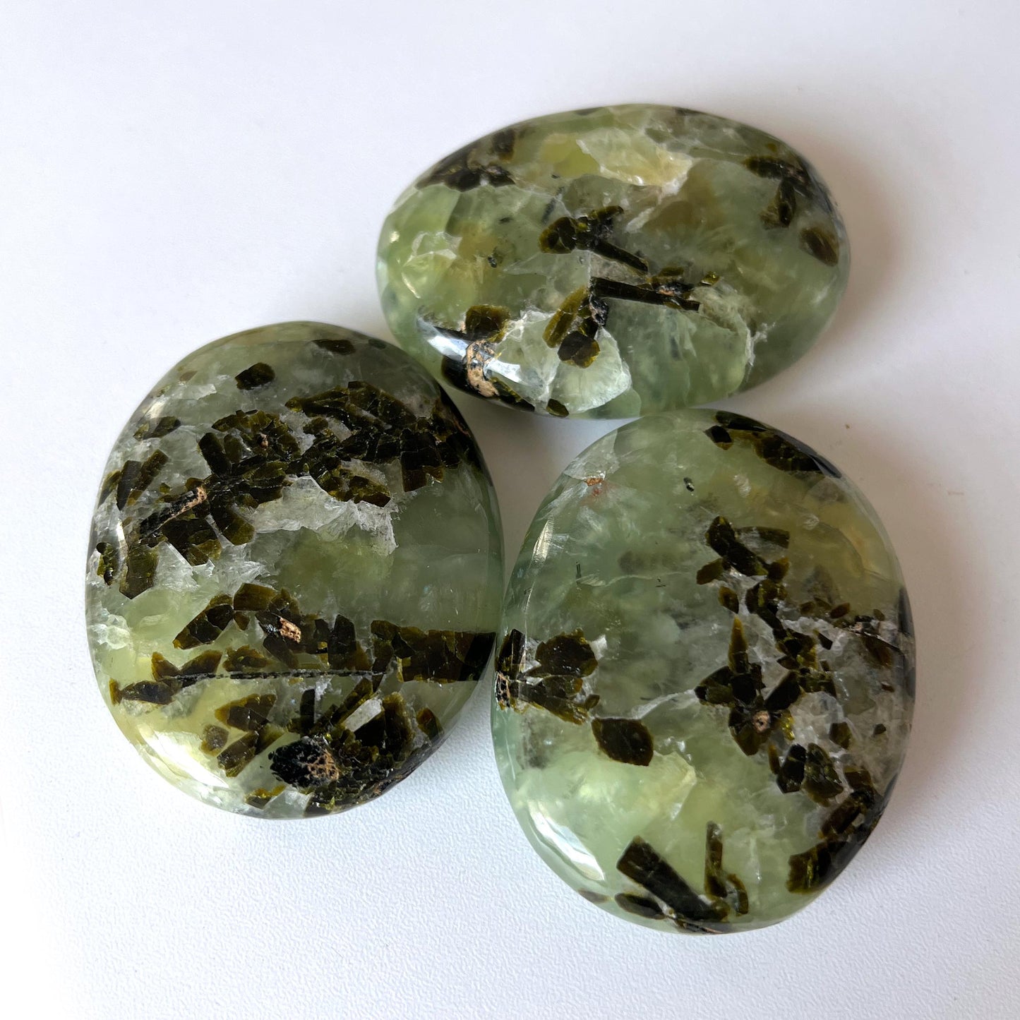 Prehnite with Epidote Palm Stone