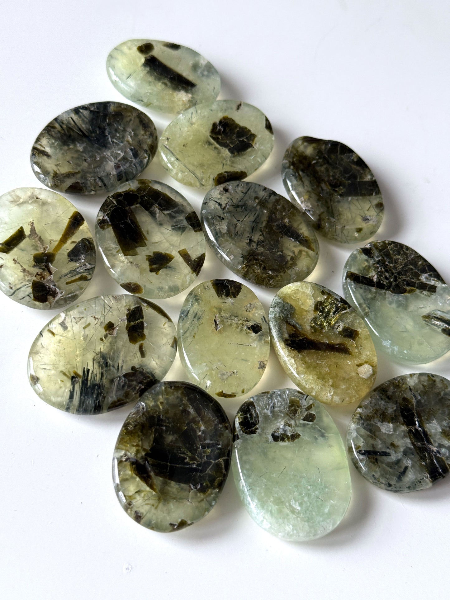 Prehnite with Epidote Worry Stone