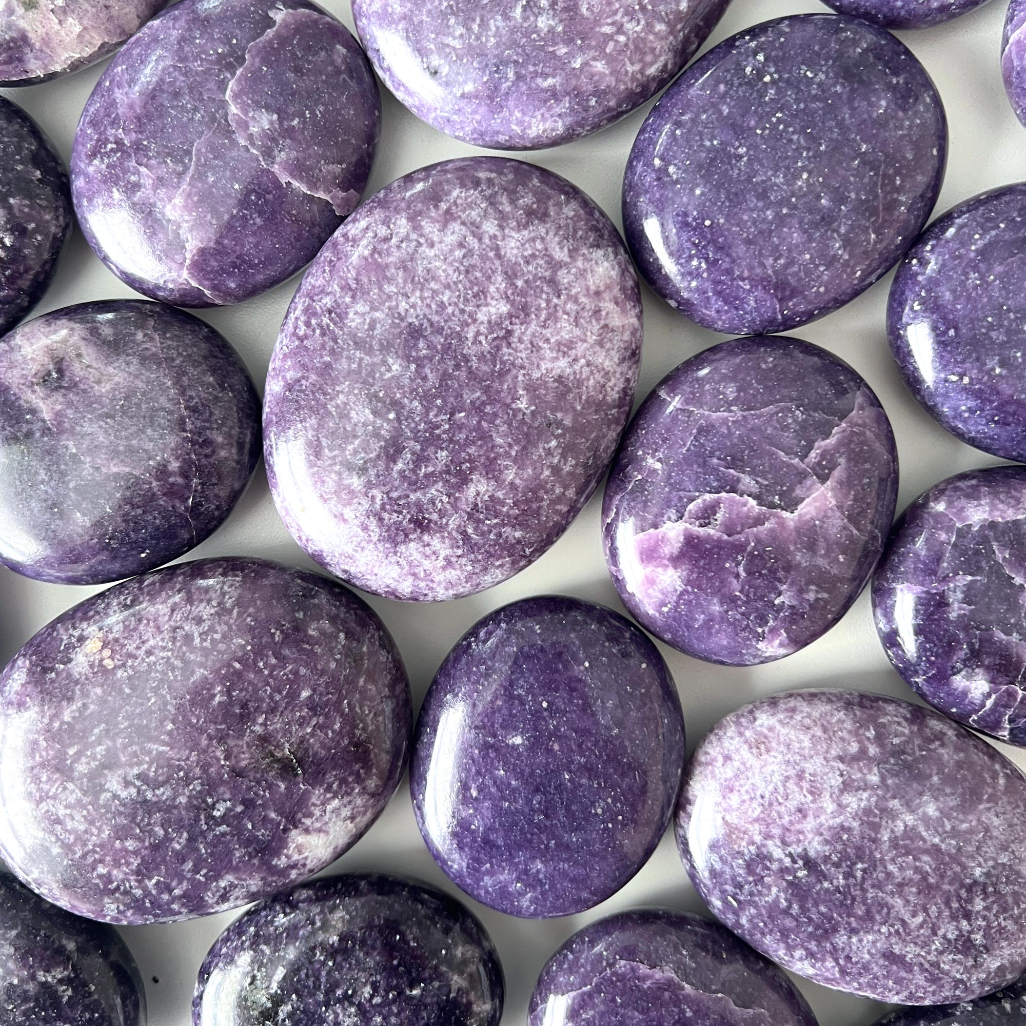 Purple Lepidolite Palm Stone, For Healing at best price in Khambhat Purple Lepidolite Palm Stone, For Healing at best price in Khambhat