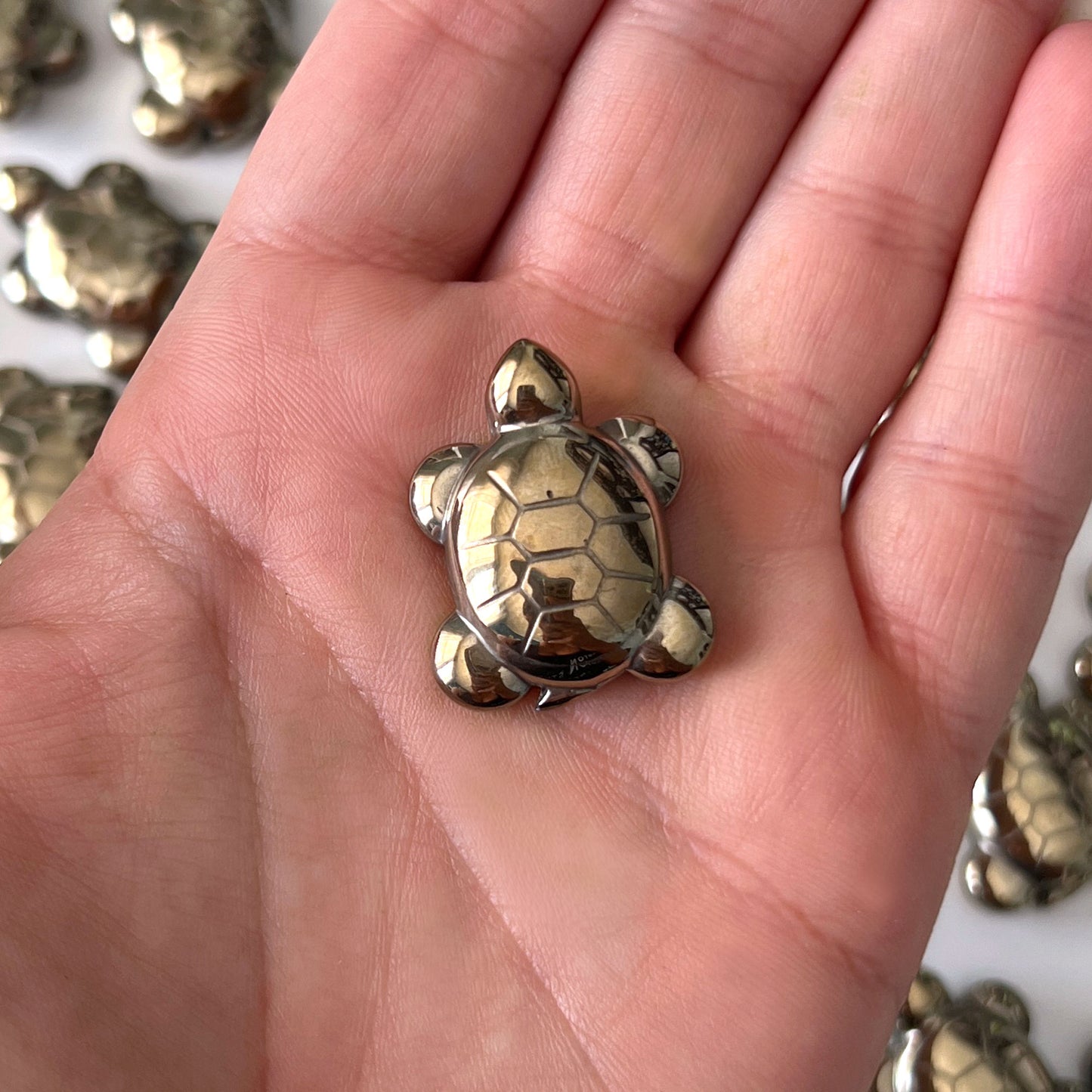 Pyrite Turtle Carving