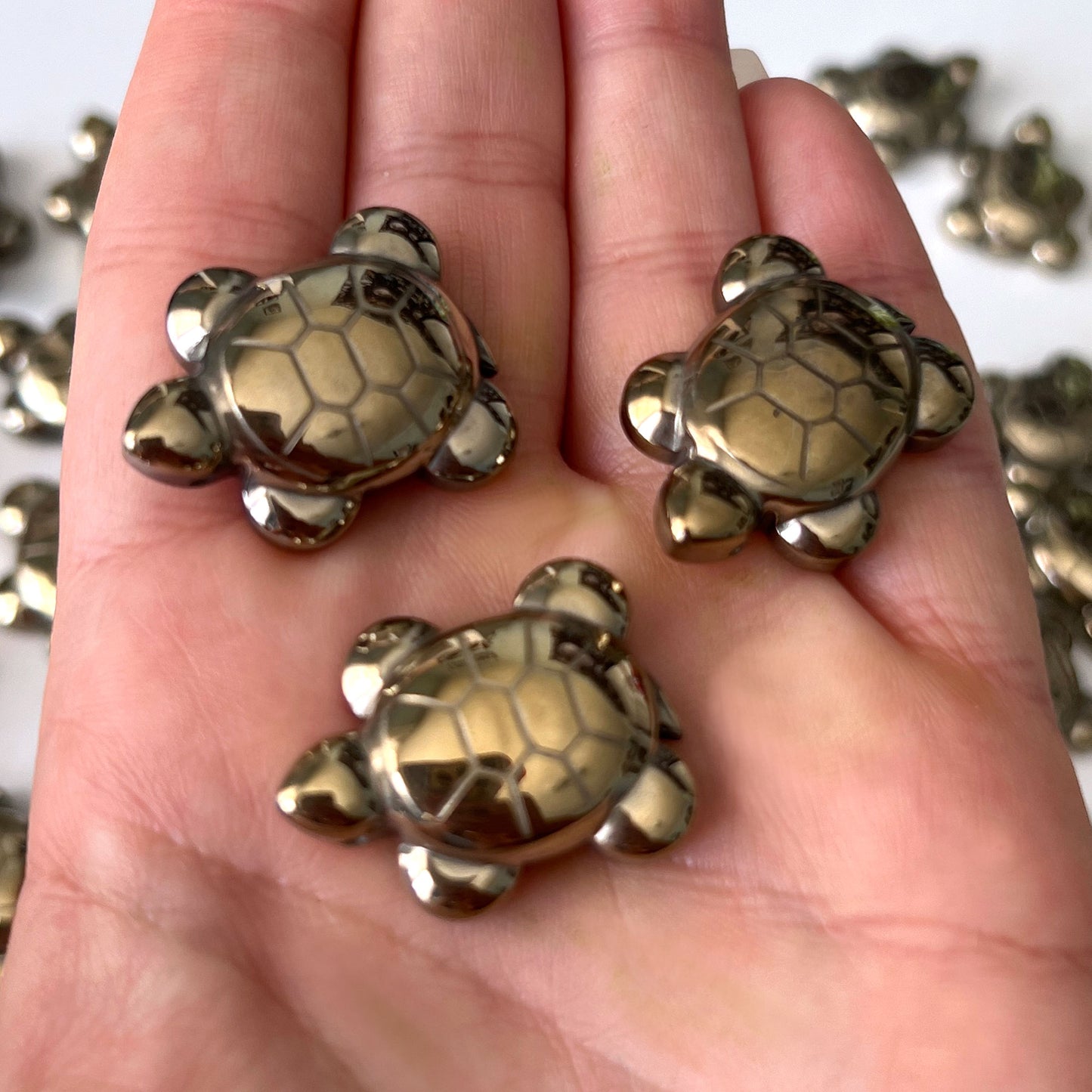 Pyrite Turtle Carving