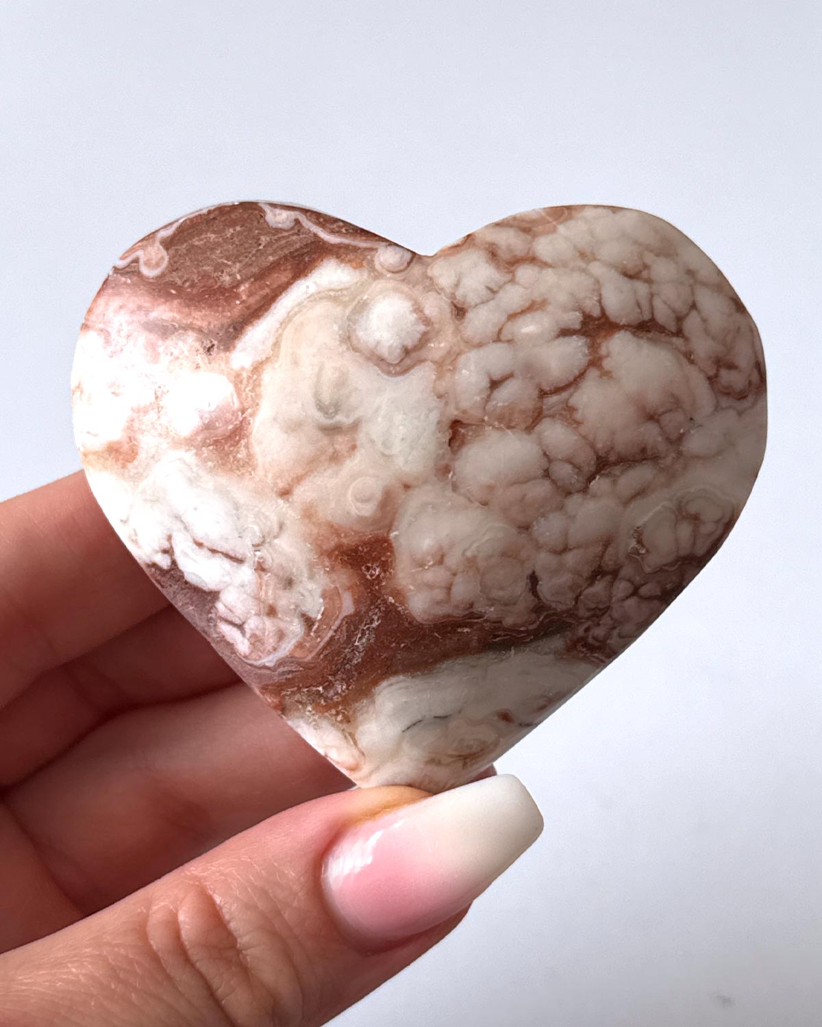 Red Banded Calcite Heart