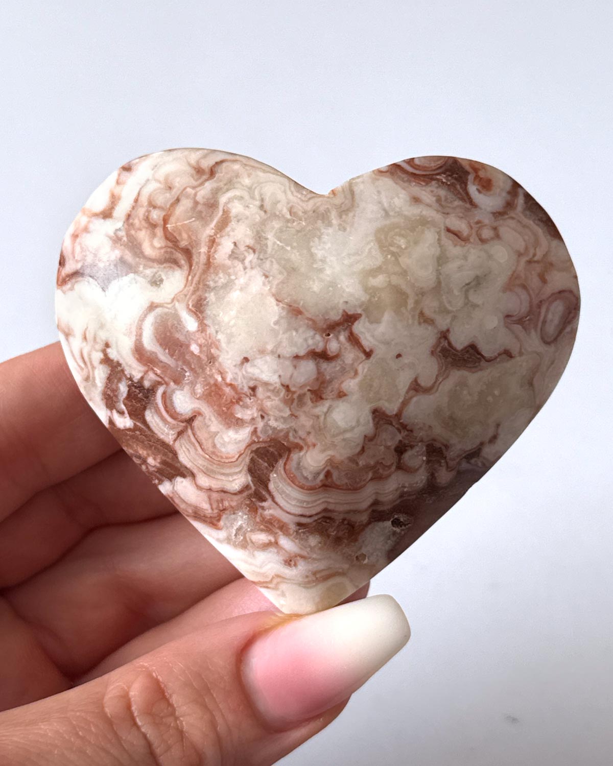 Red Banded Calcite Heart