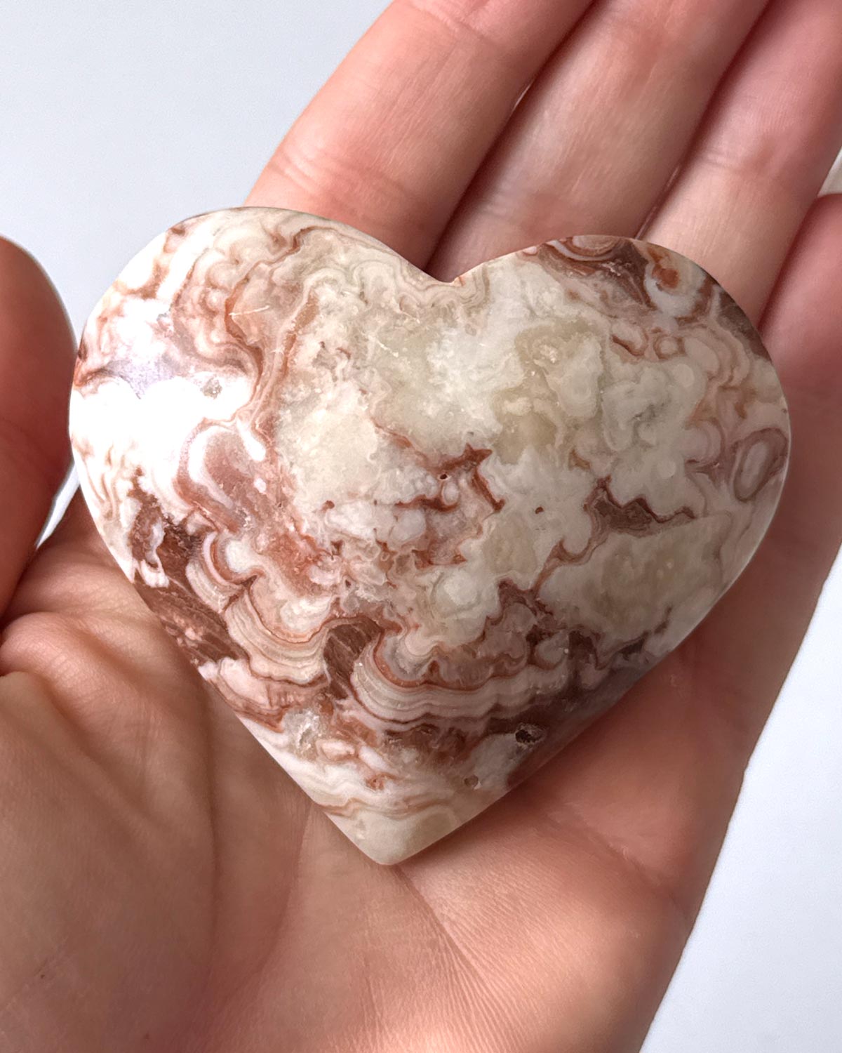 Red Banded Calcite Heart