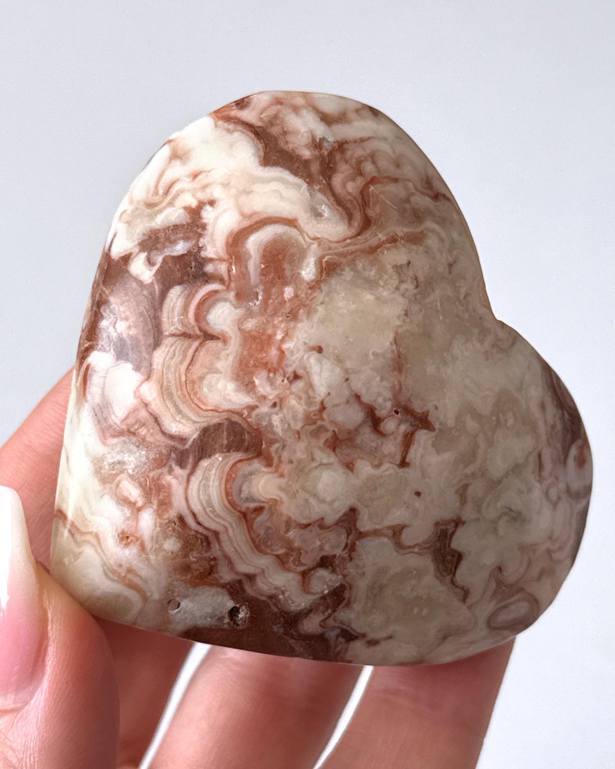 Red Banded Calcite Heart