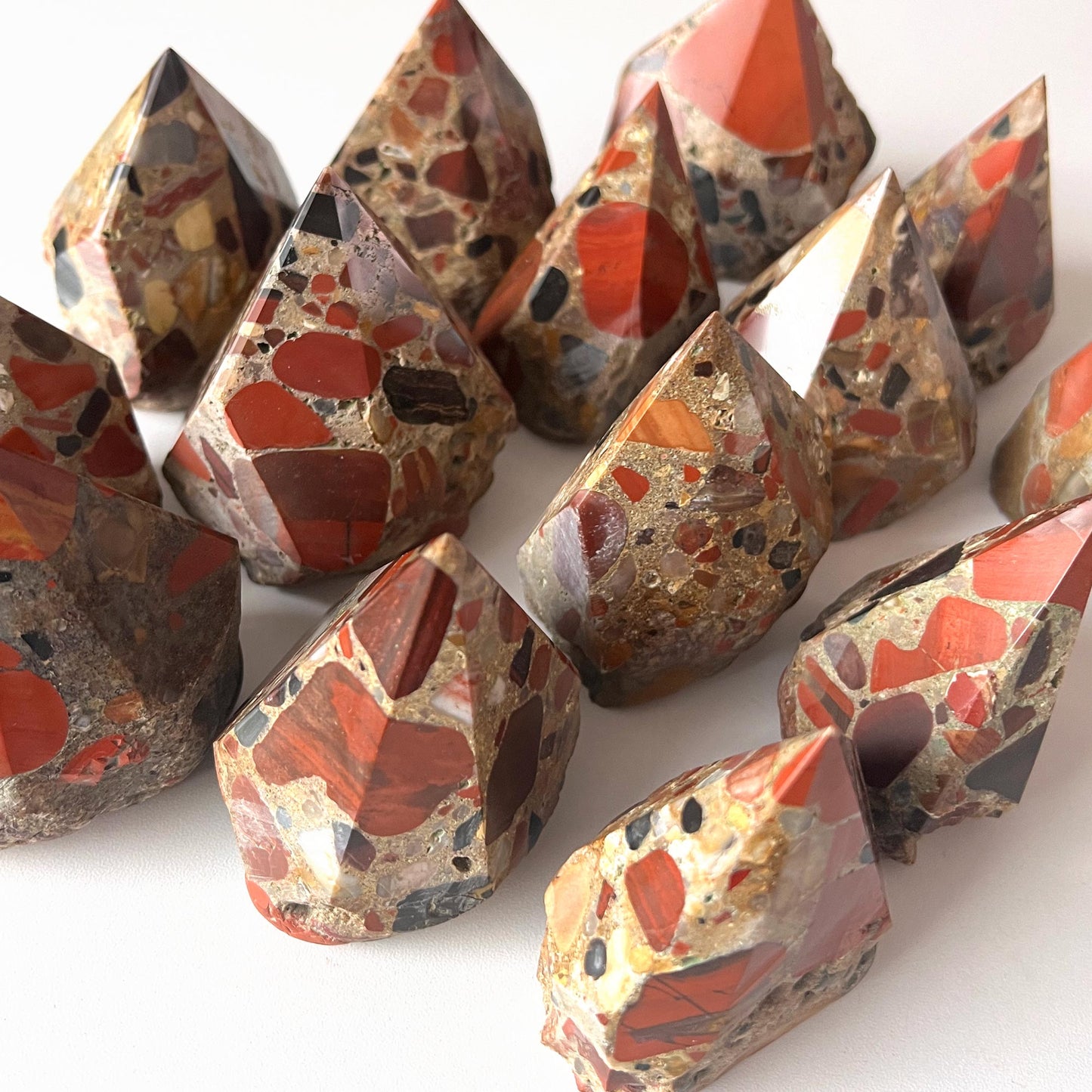 Red Jasper Conglomerate Top Polished Point