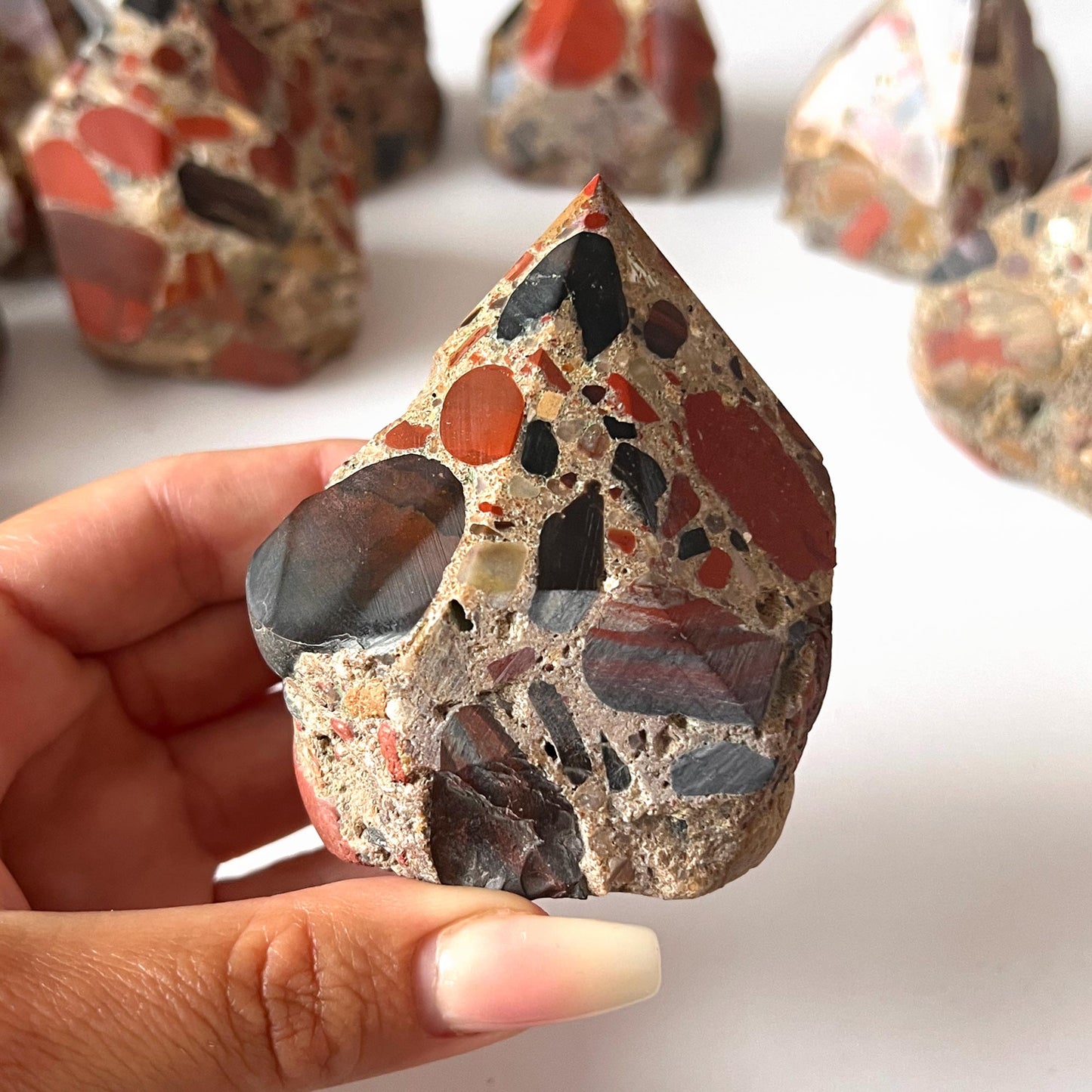 Red Jasper Conglomerate Top Polished Point