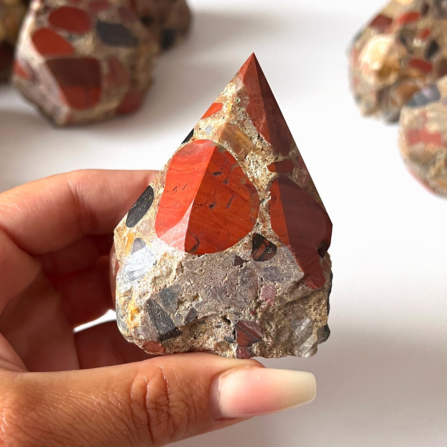Red Jasper Conglomerate Top Polished Point