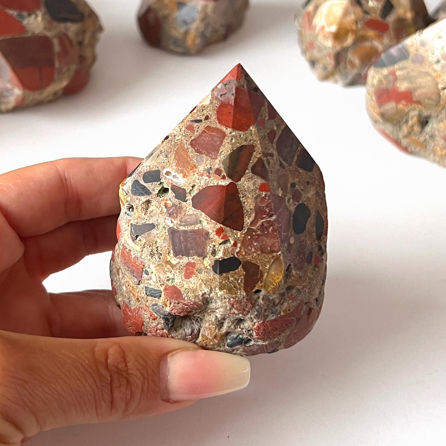 Red Jasper Conglomerate Top Polished Point