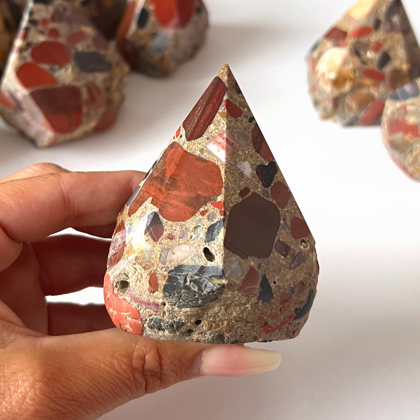 Red Jasper Conglomerate Top Polished Point