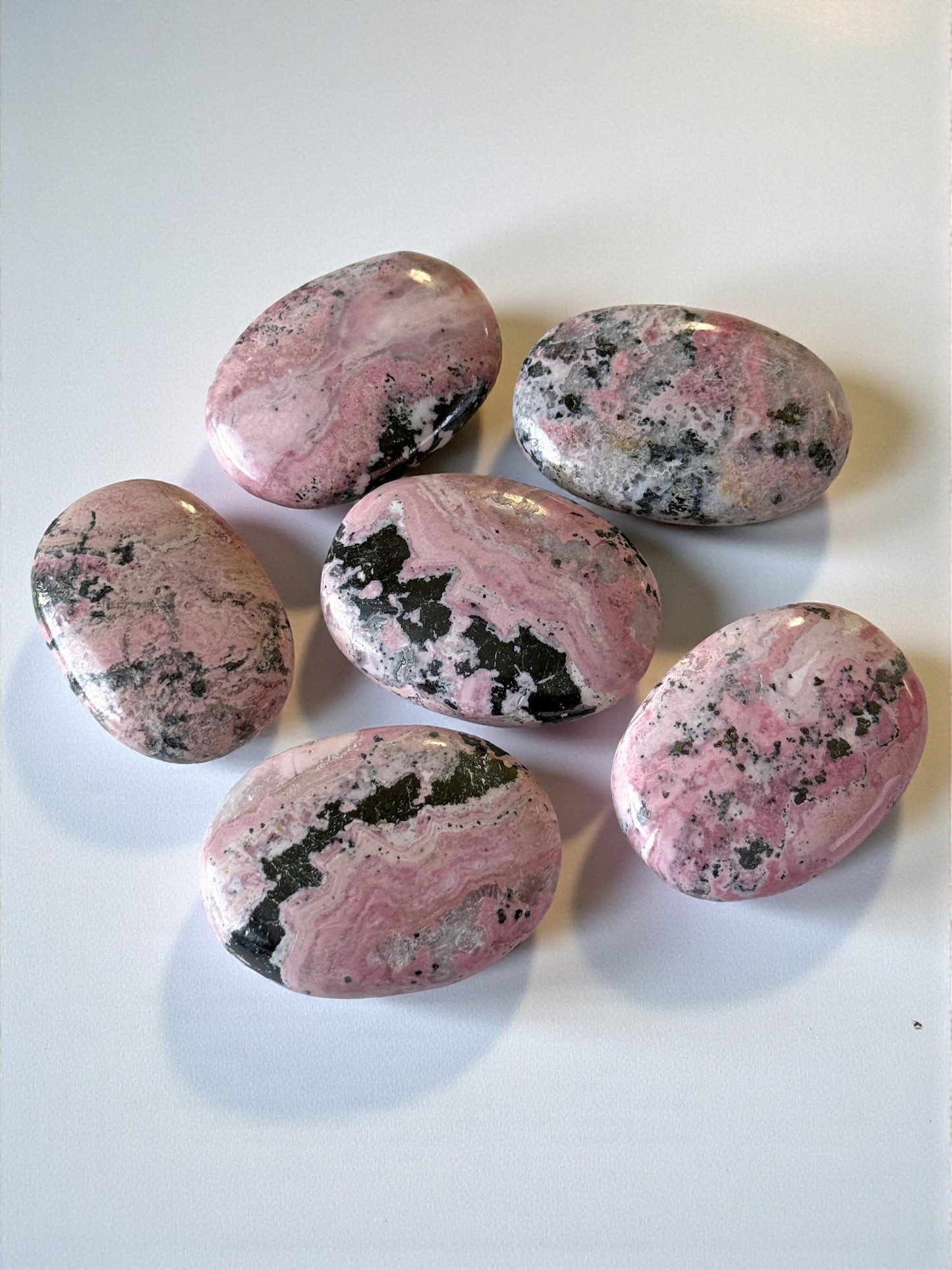 Peruvian Rhodonite with Hematite Palm Stone
