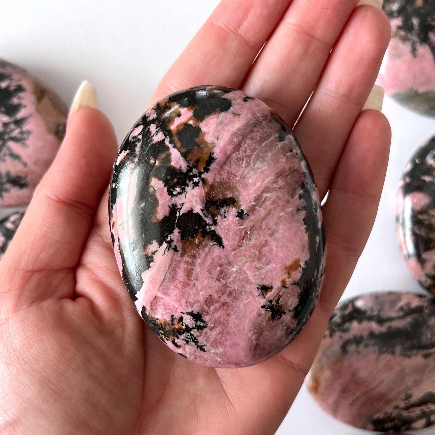 Rhodonite Palm Stone
