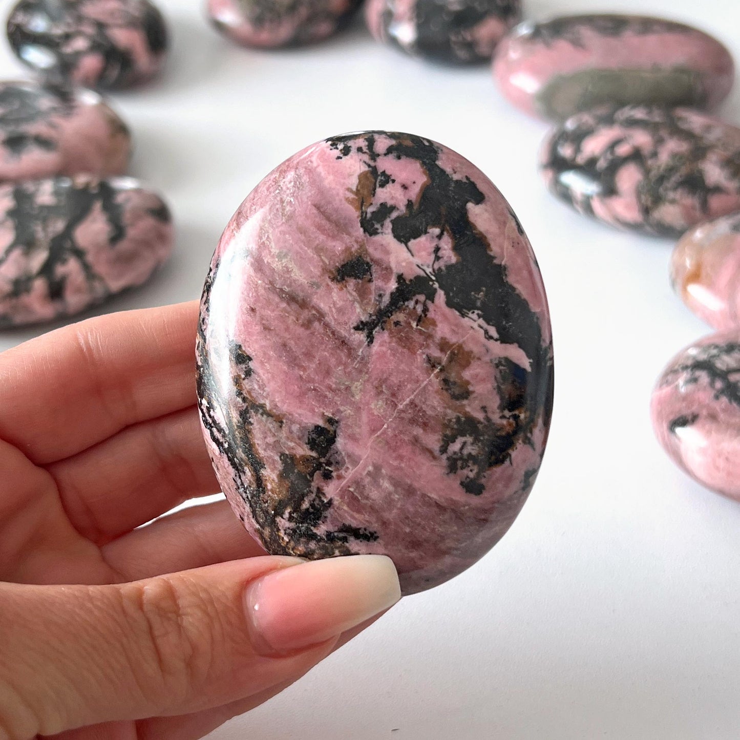 Rhodonite Palm Stone
