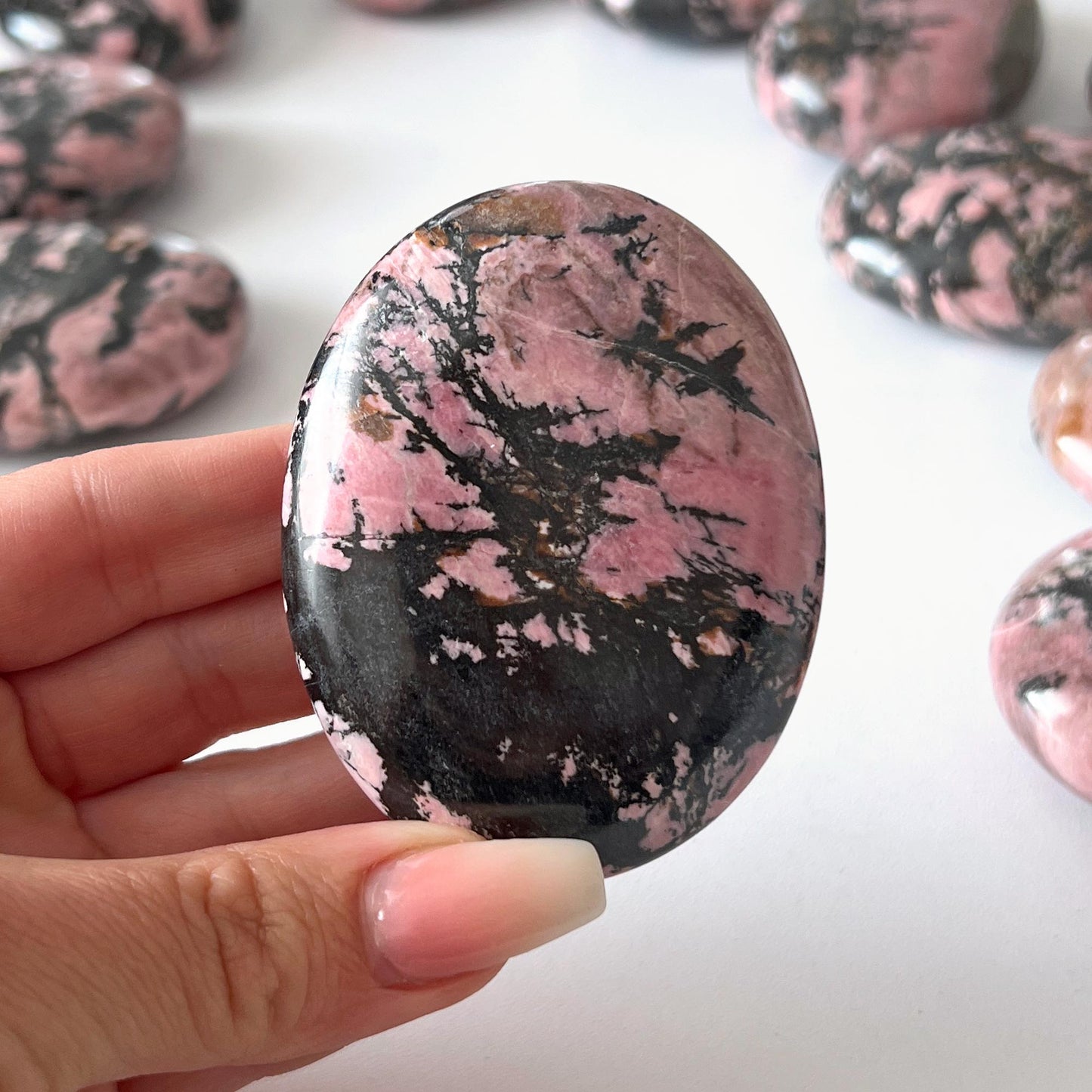 Rhodonite Palm Stone