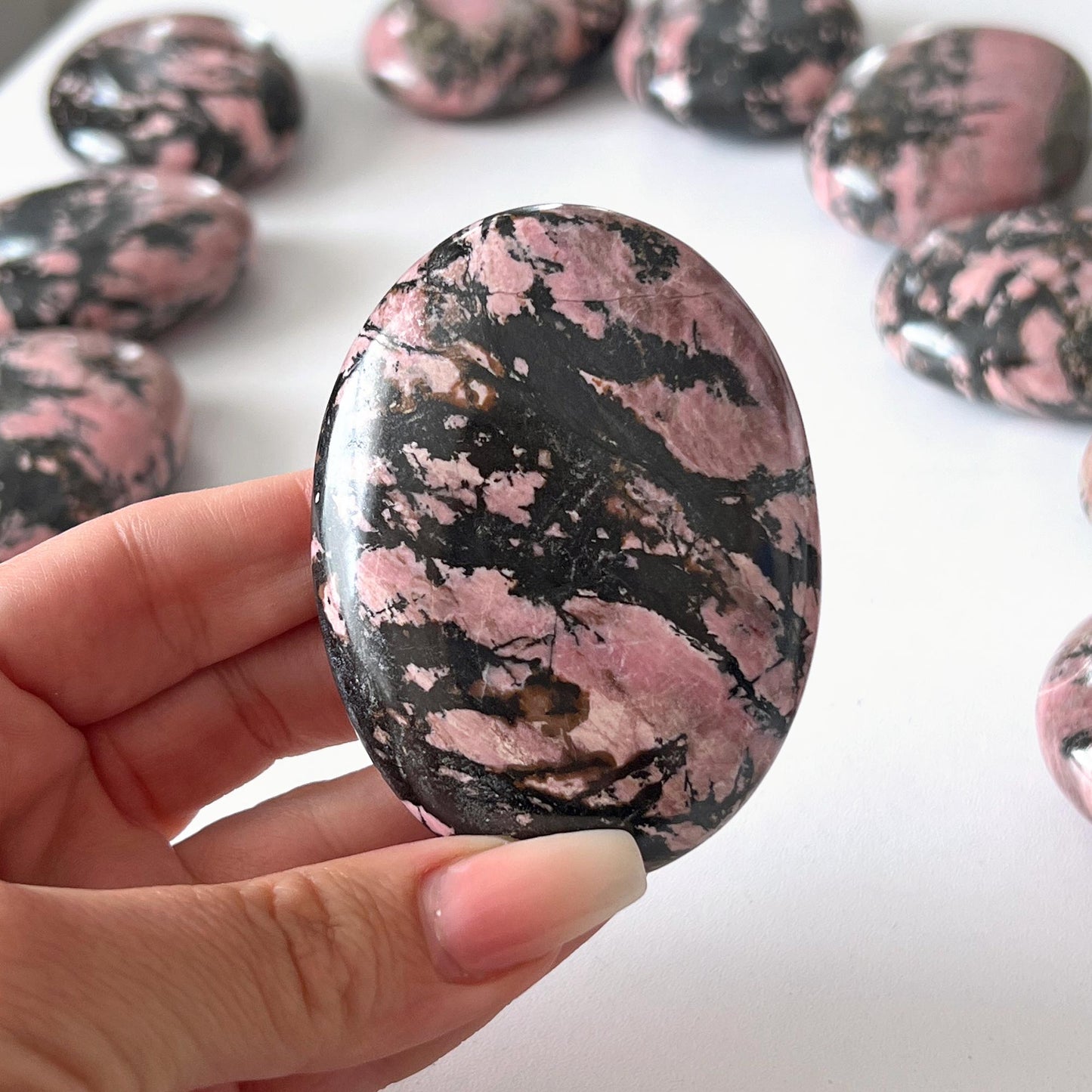 Rhodonite Palm Stone