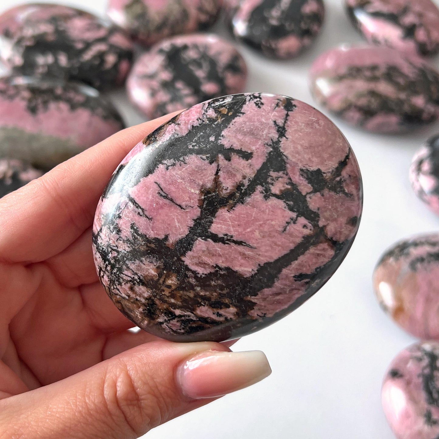 Rhodonite Palm Stone