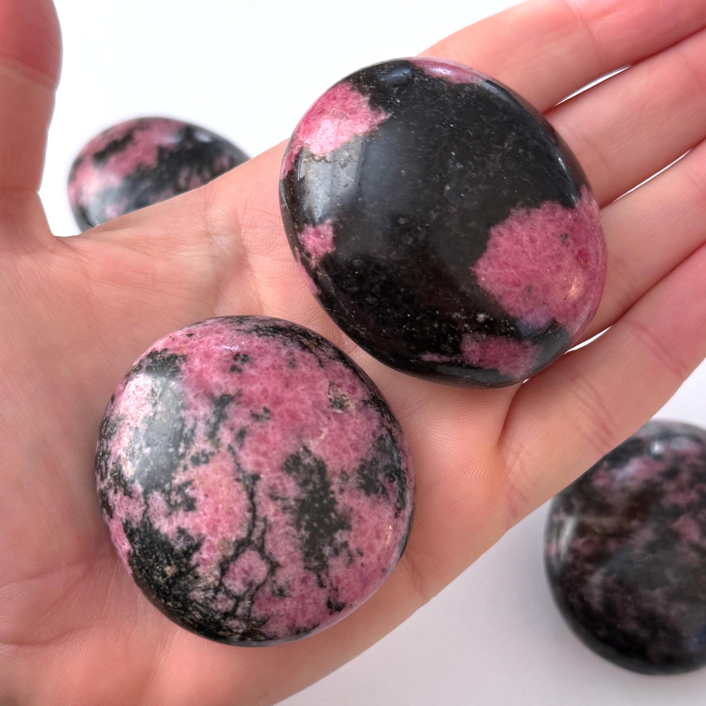 Rhodonite Palm Stone