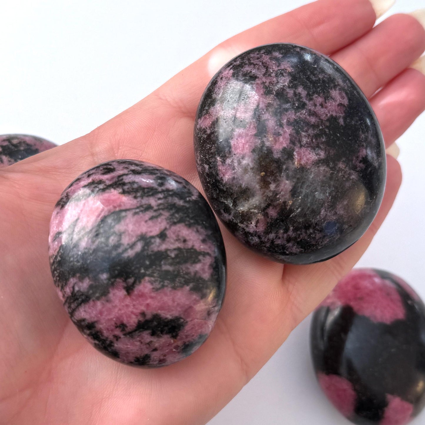 Rhodonite Palm Stone