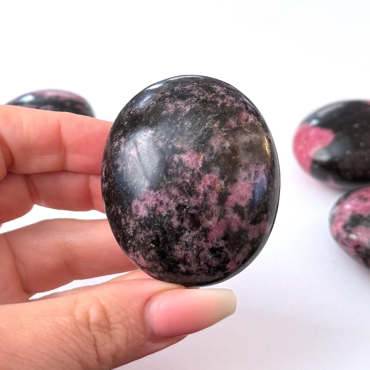 Rhodonite Palm Stone