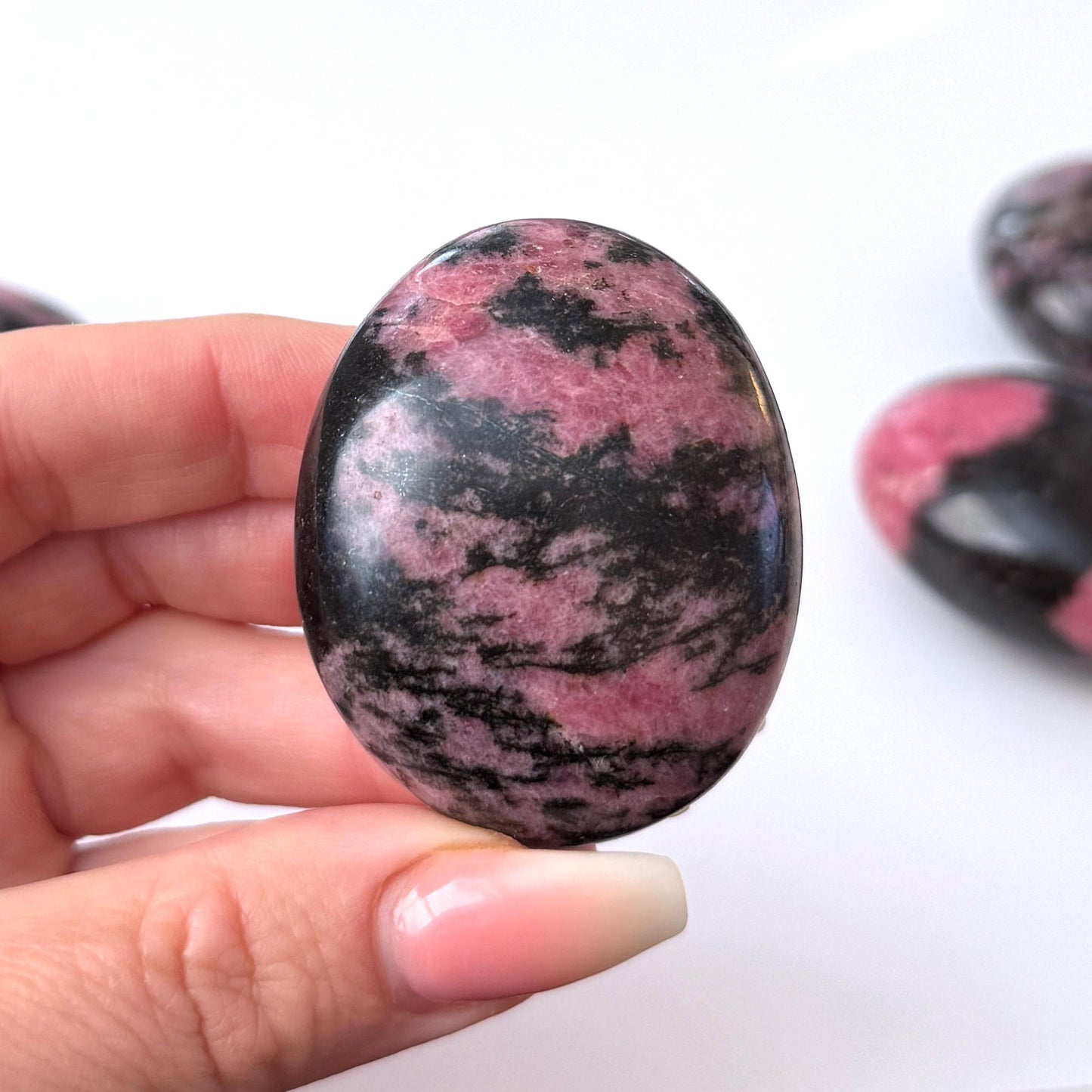 Rhodonite Palm Stone