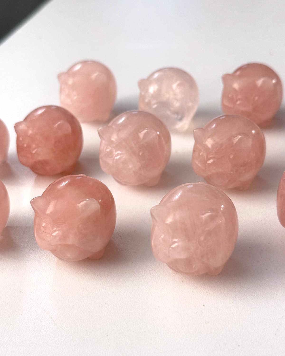 Rose Quartz Pig Carving
