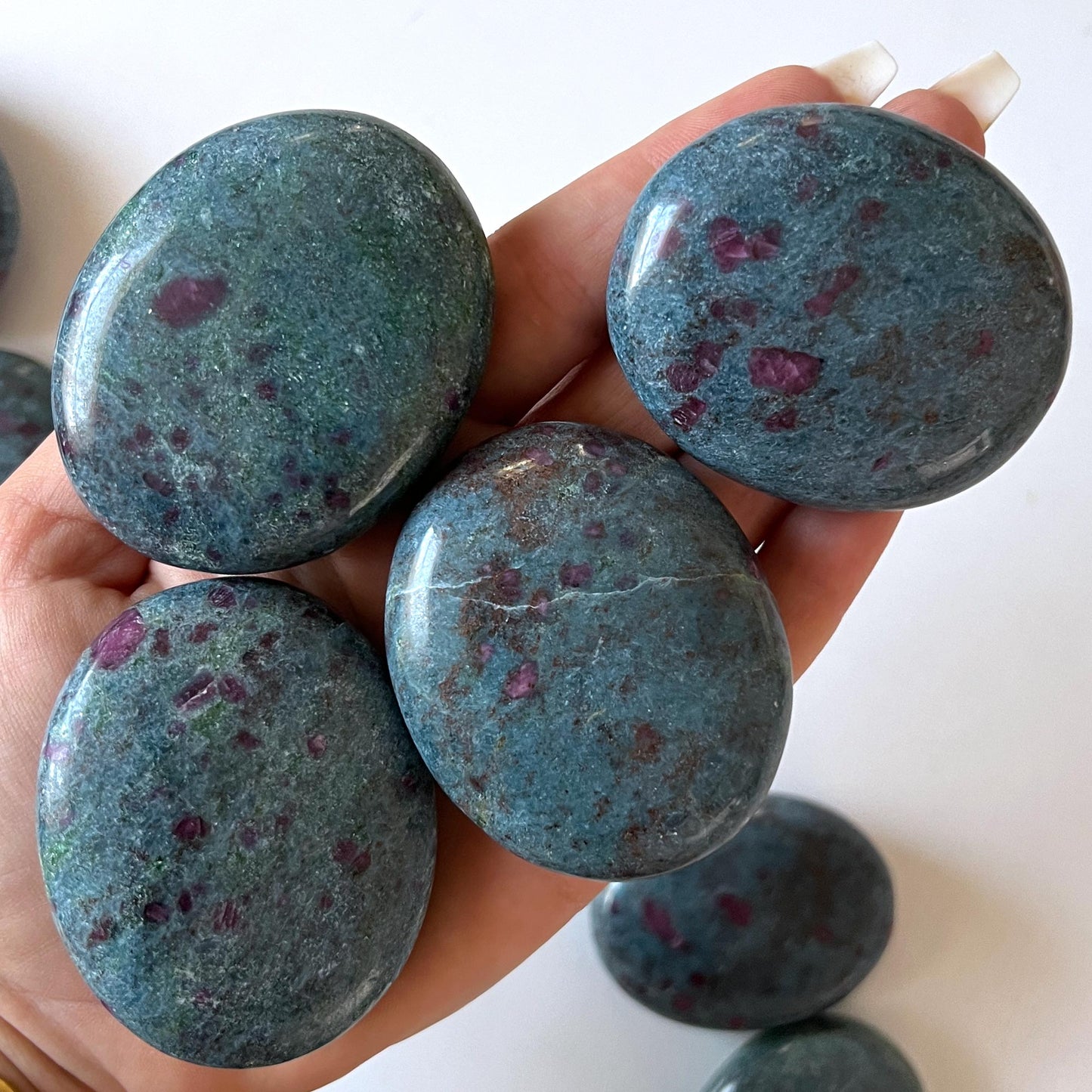 Ruby Blue Kyanite Palm Stone