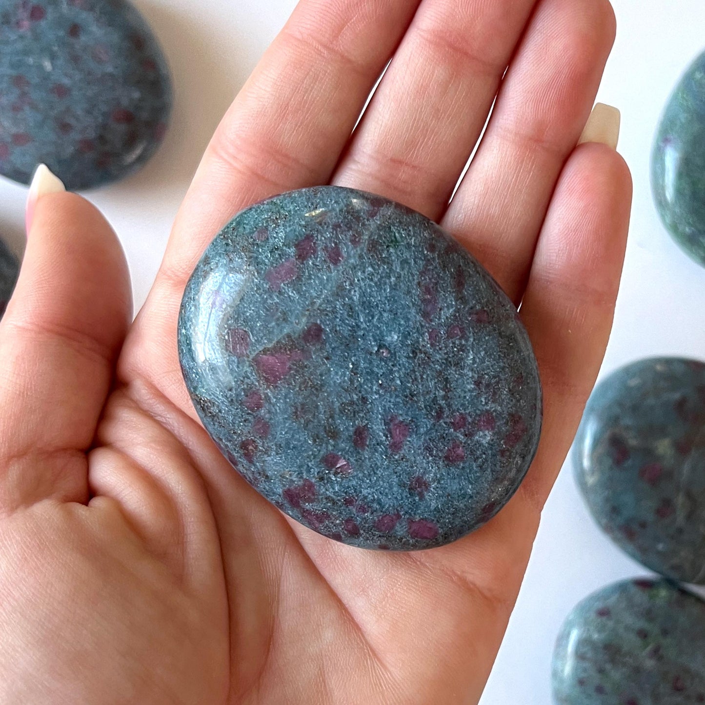 Ruby Blue Kyanite Palm Stone