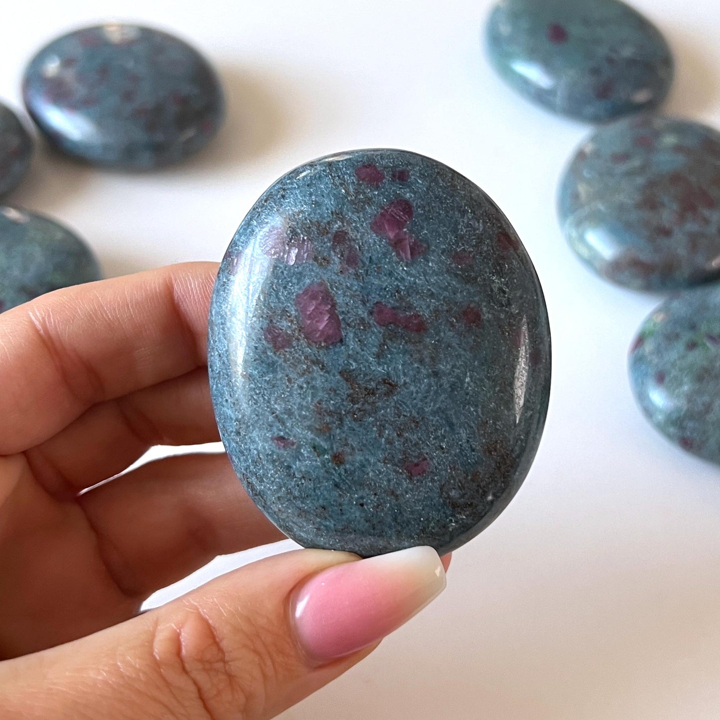 Ruby Blue Kyanite Palm Stone