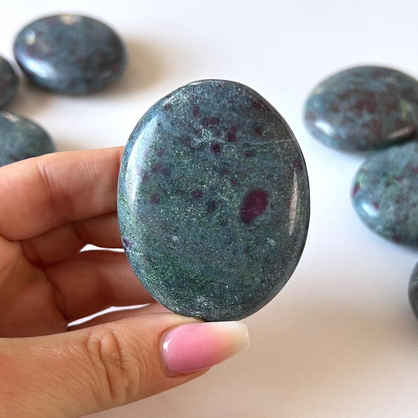 Ruby Blue Kyanite Palm Stone