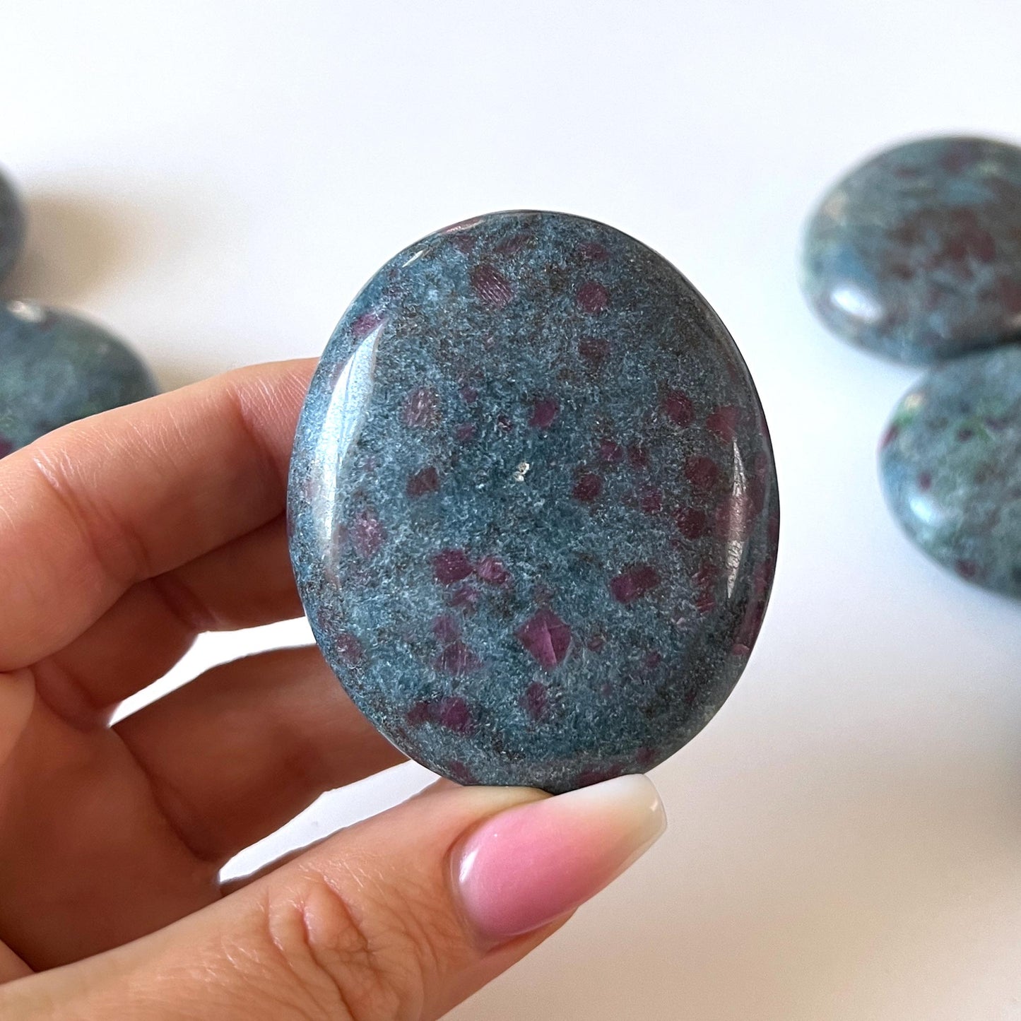 Ruby Blue Kyanite Palm Stone