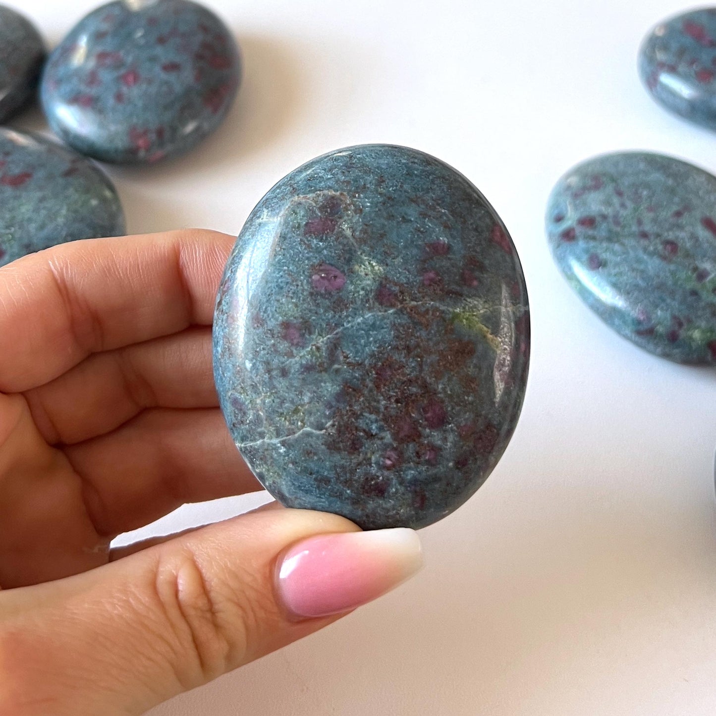 Ruby Blue Kyanite Palm Stone