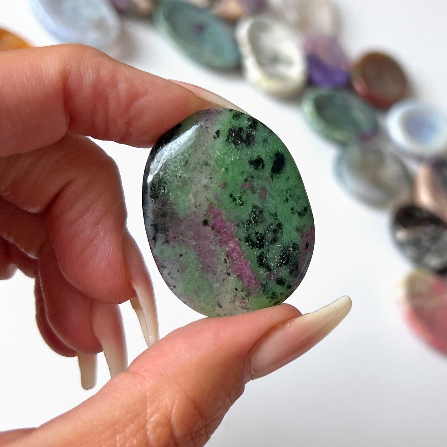Ruby Zoisite Worry Stone