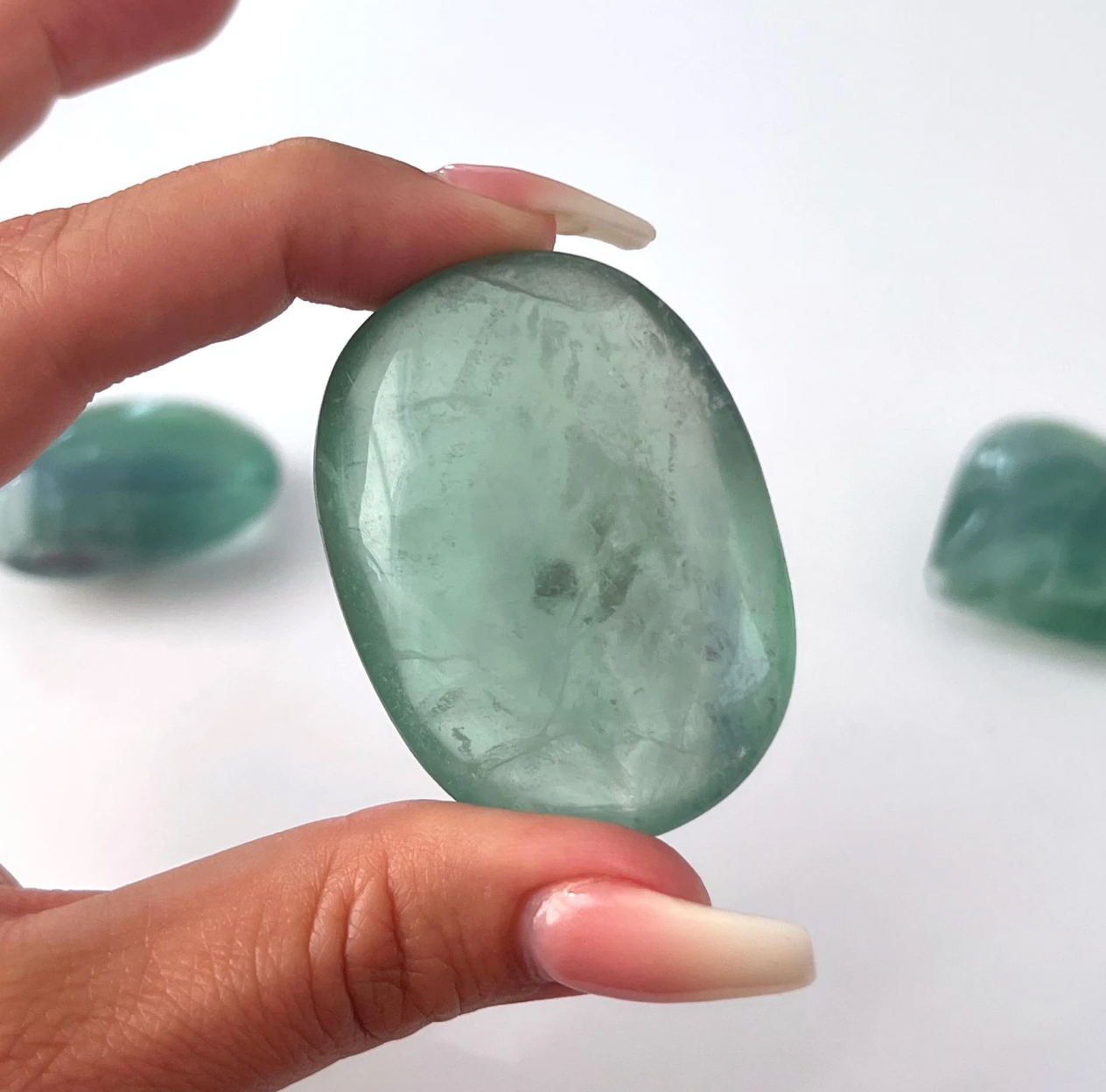 Green Fluorite Palm Stone