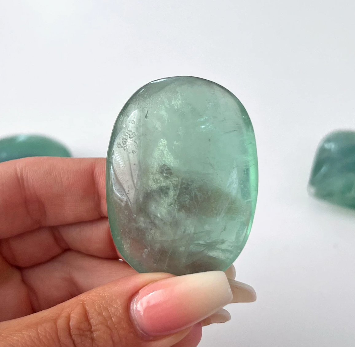Green Fluorite Palm Stone