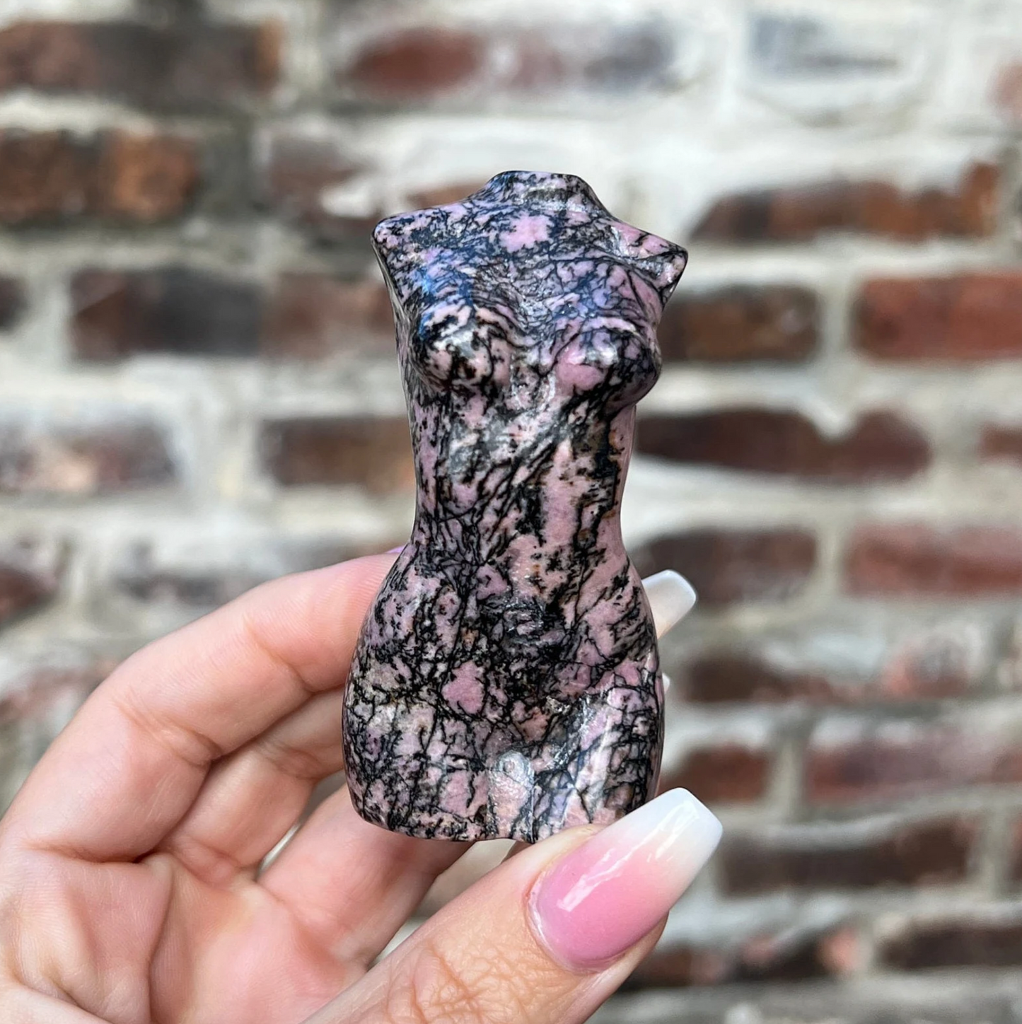 Rhodonite Goddess Carving