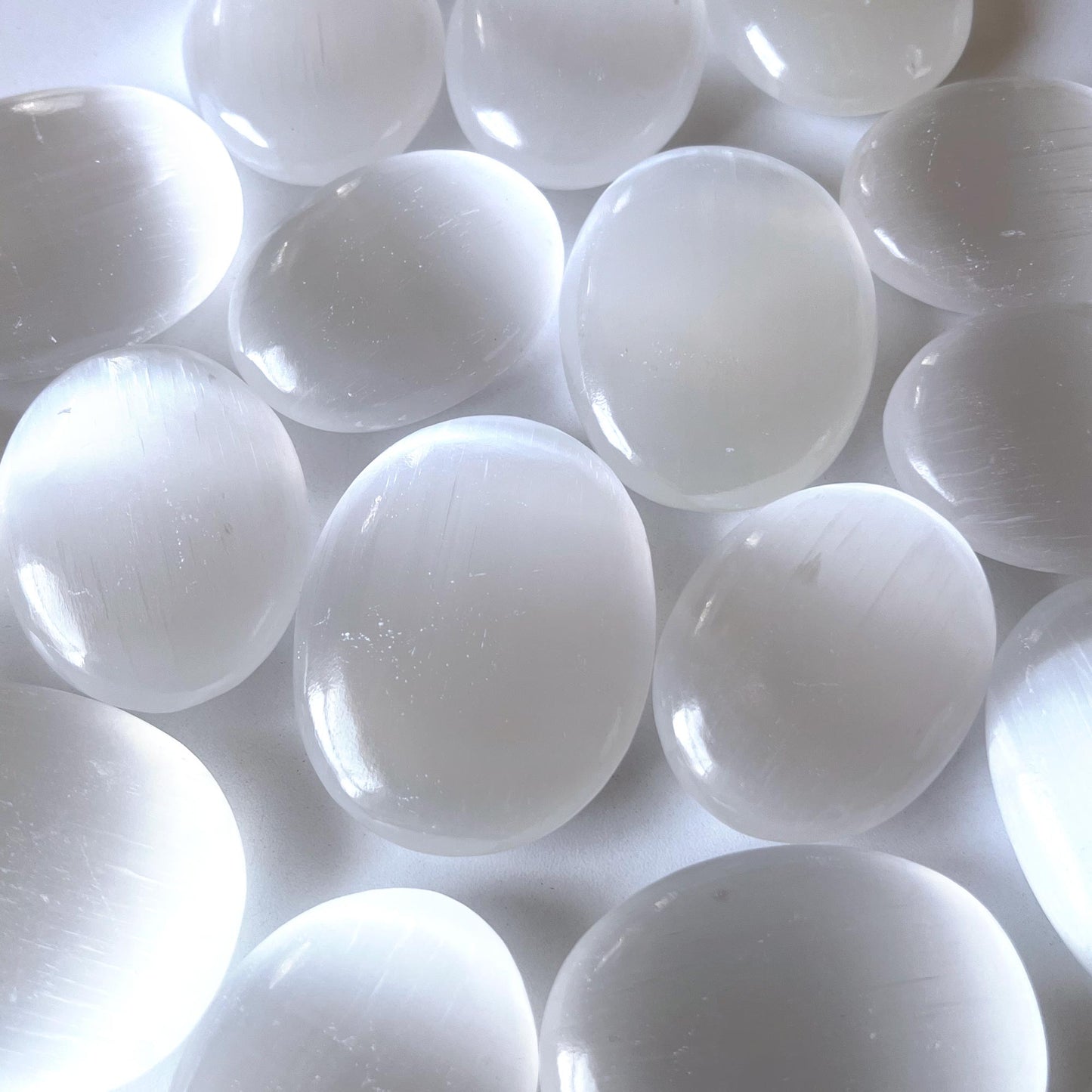 Selenite Palm Stone