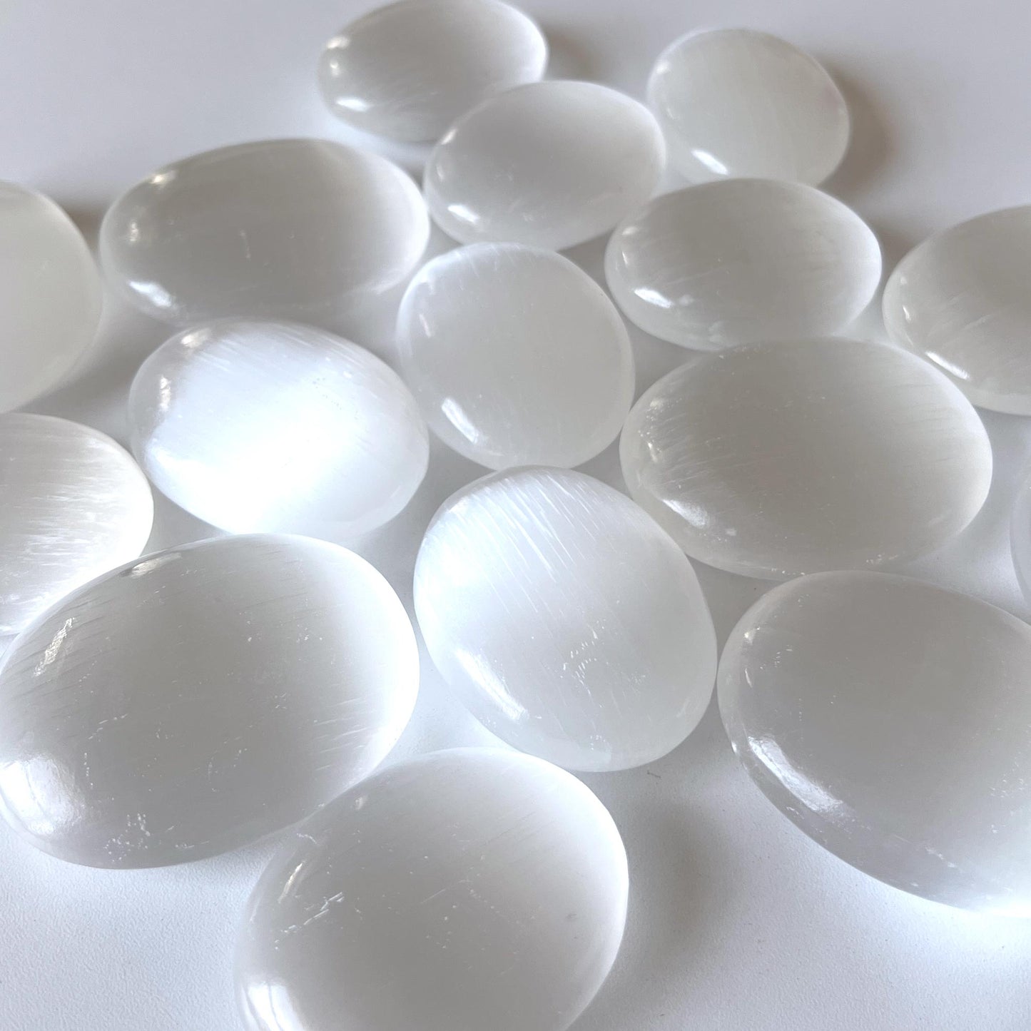 Selenite Palm Stone